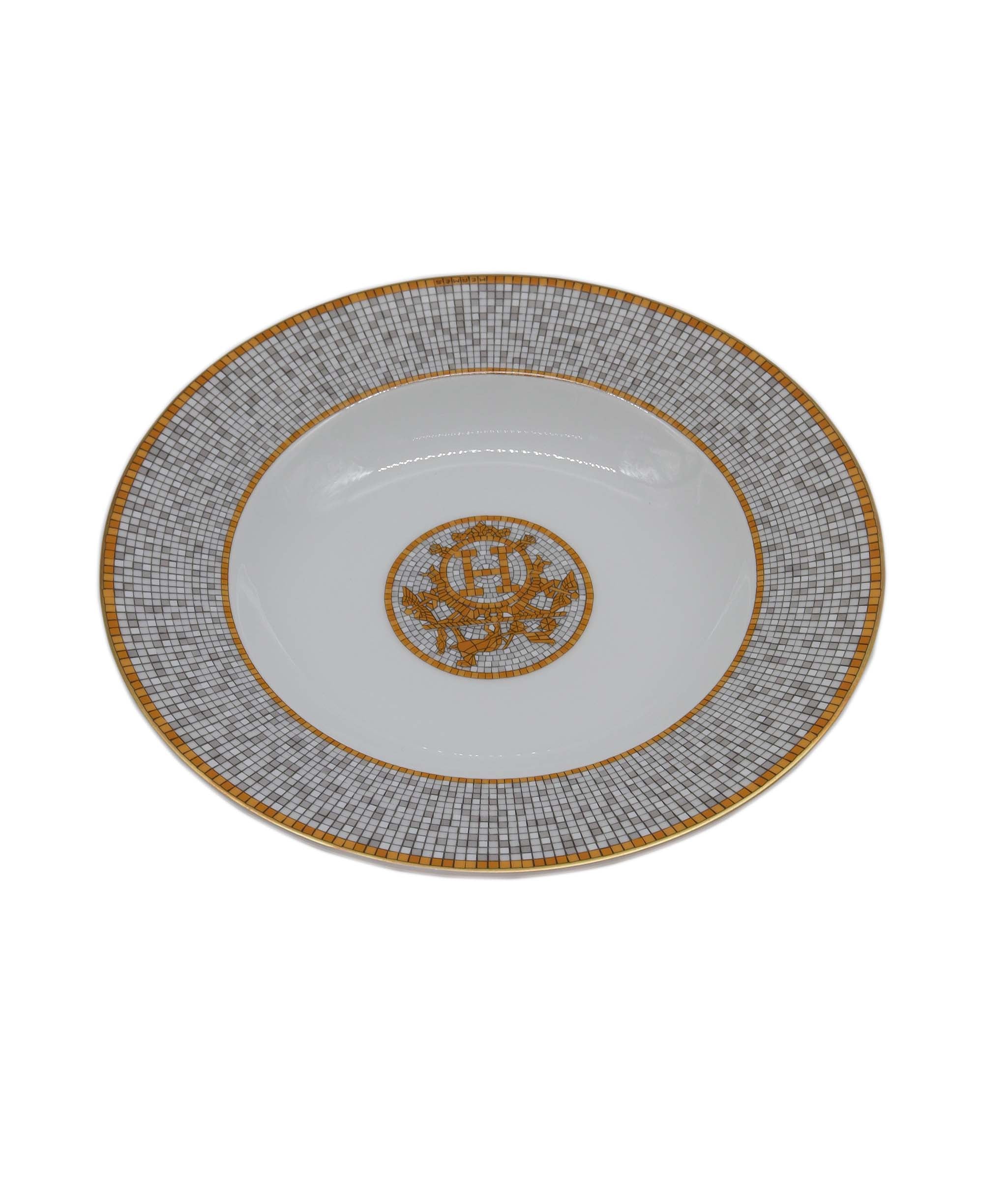 Hermes Mosaique Au Gold Soup Plate DXBS0735