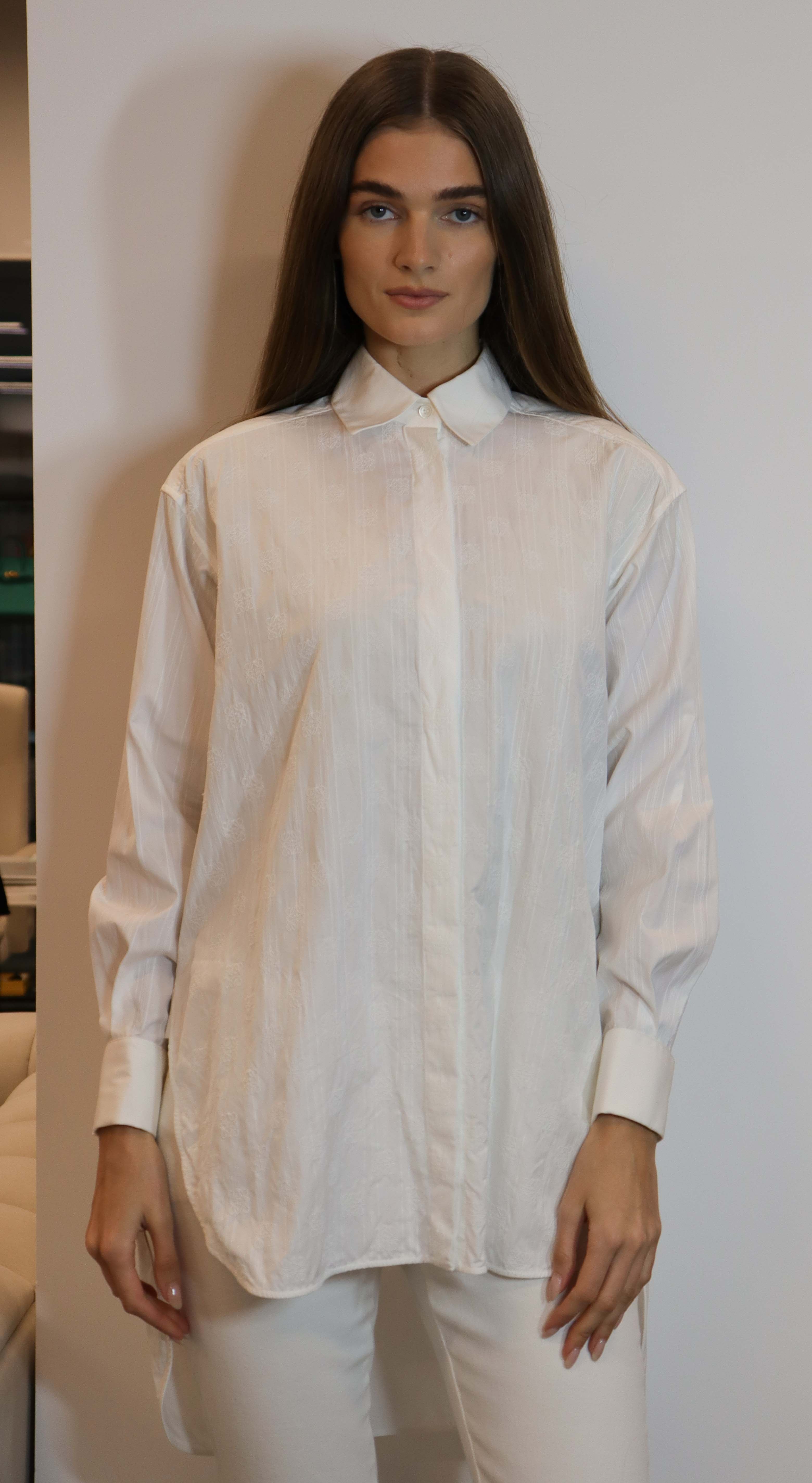 Loewe Logo Blouse Shirt White DXBS2032