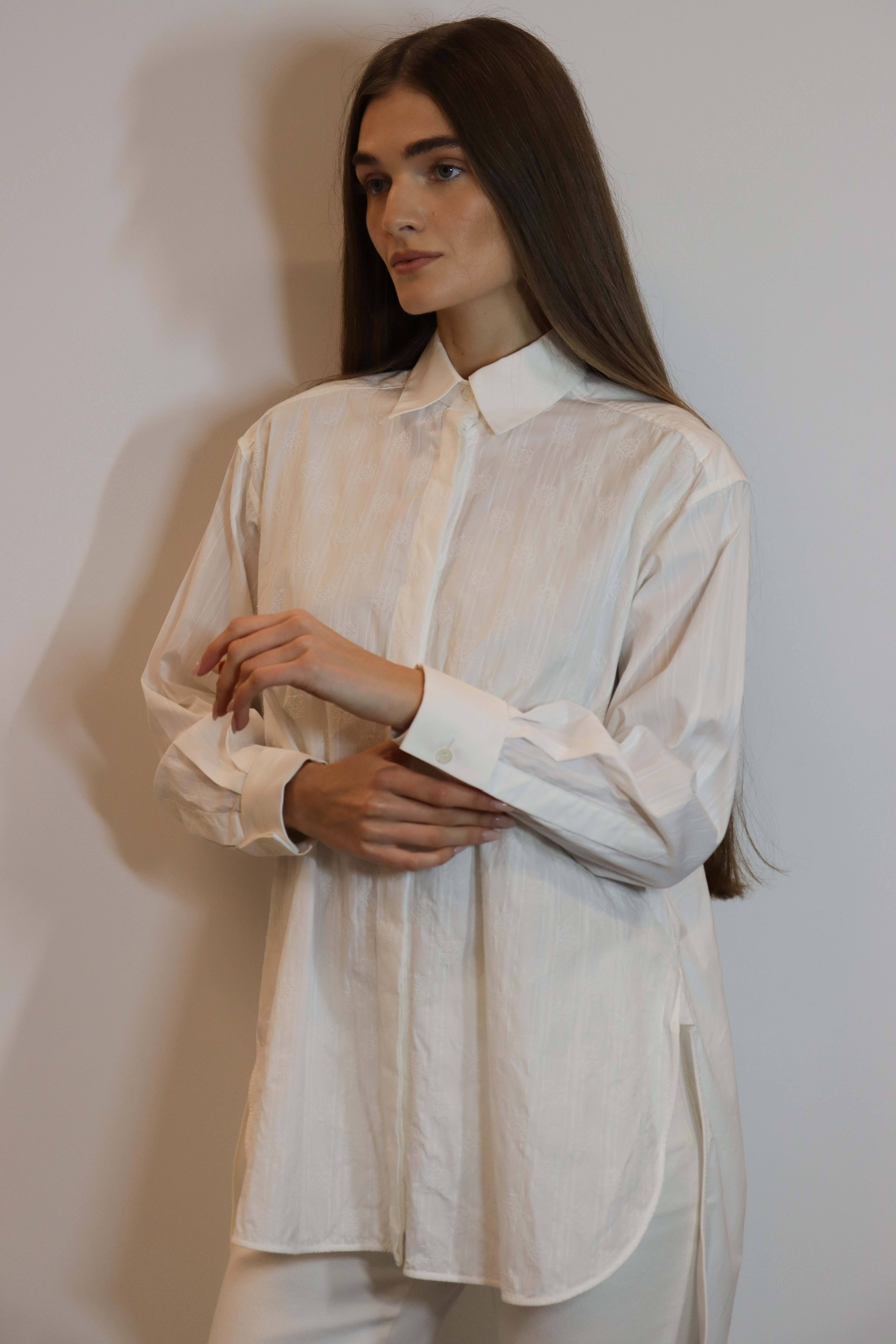 Loewe Logo Blouse Shirt White DXBS2032