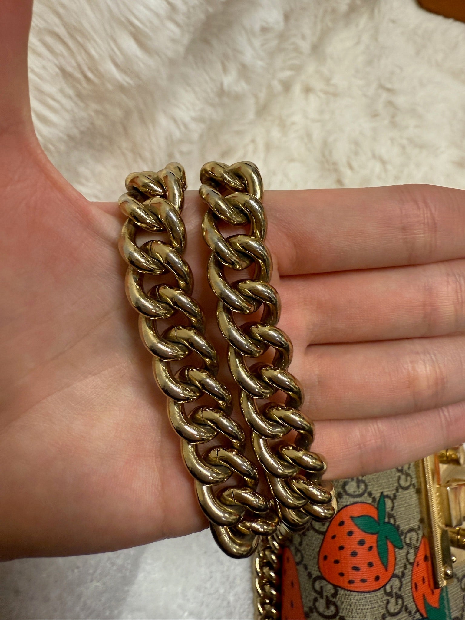Gucci Padlock GG Strawberry Chain Bag