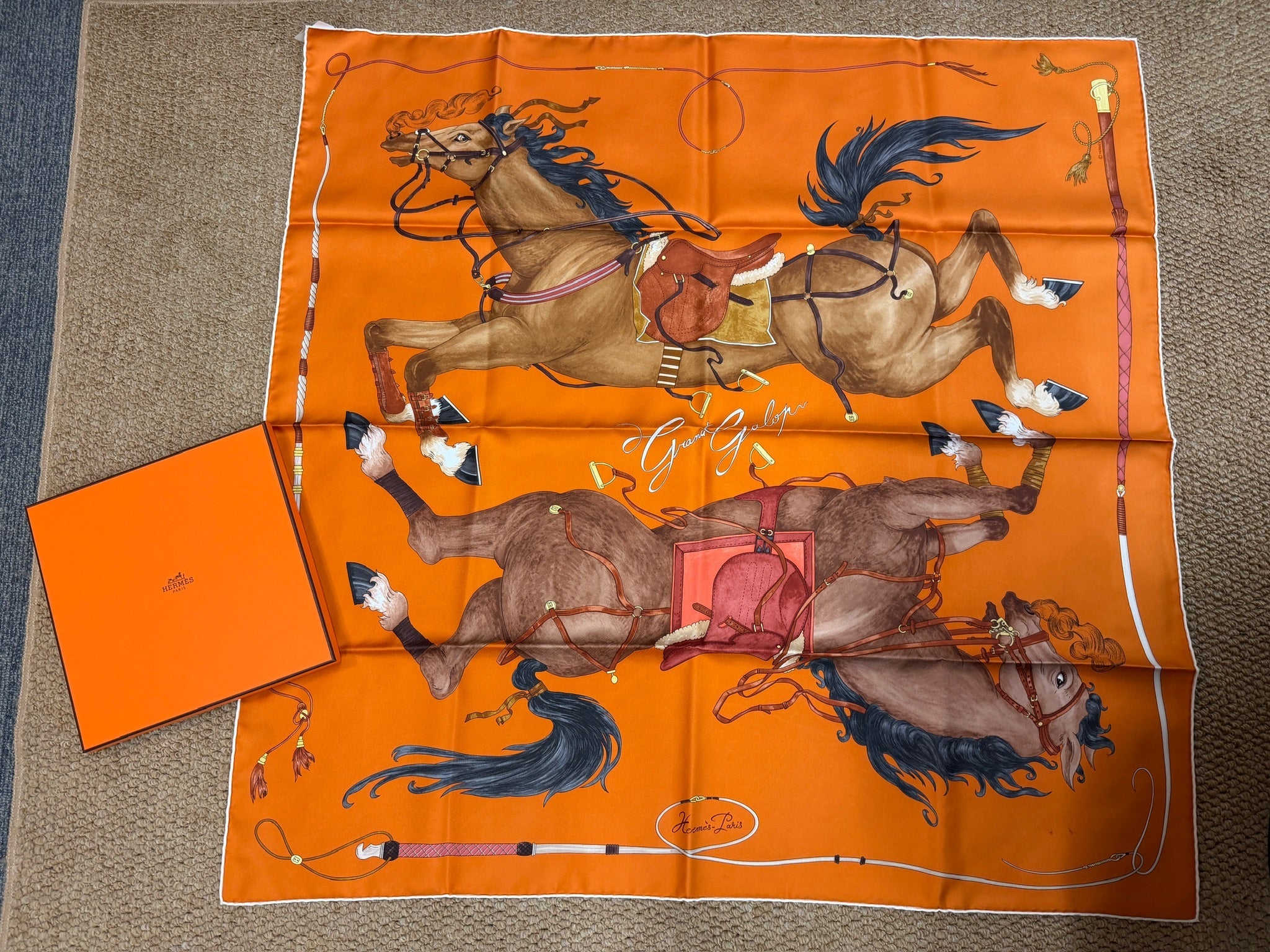 Hermès “Grand Galop” Silk Scarf (Carré 90) - New with box