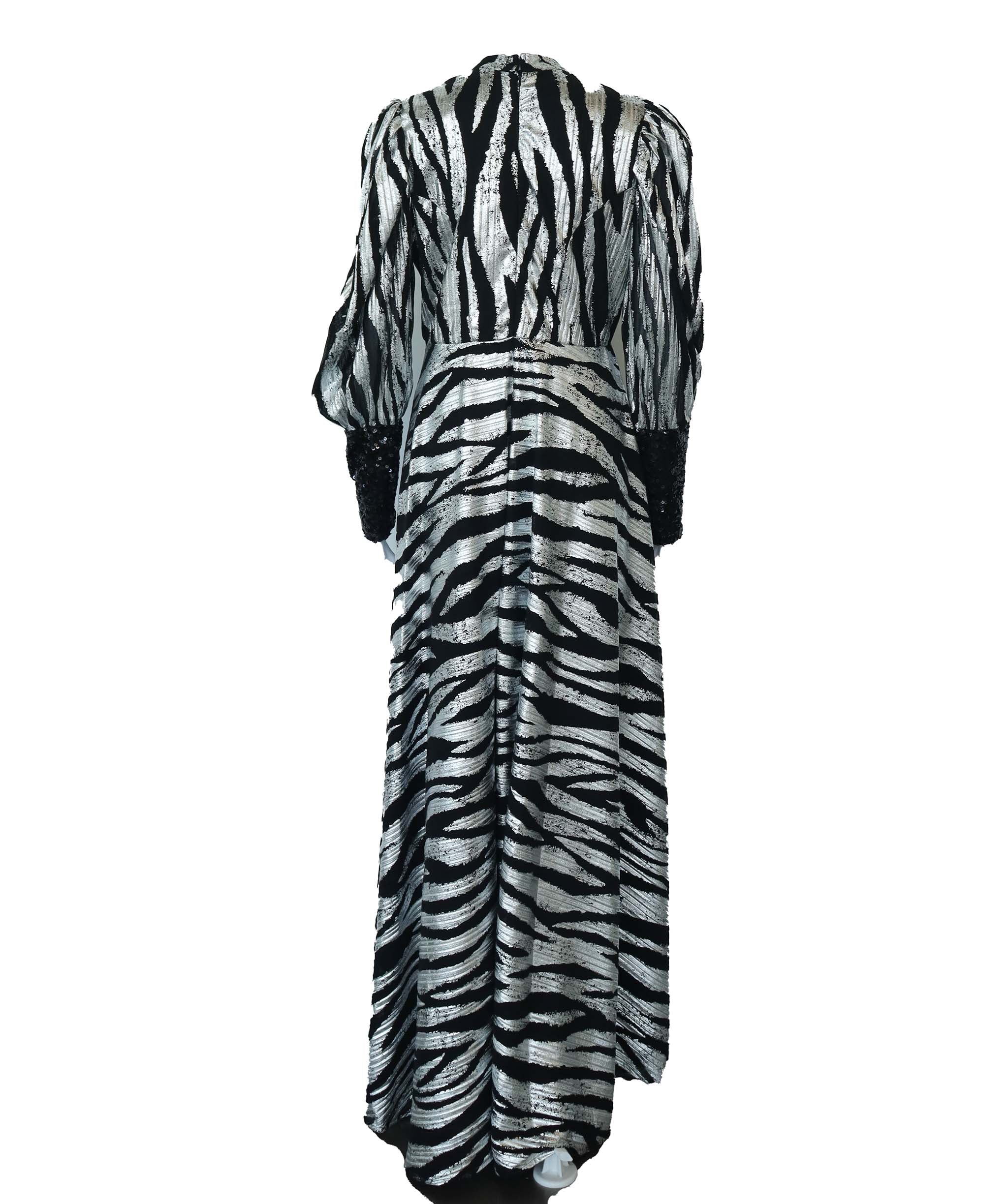 DIANA ZEBRA DRESS WITH BELT SIZE M ASC7109