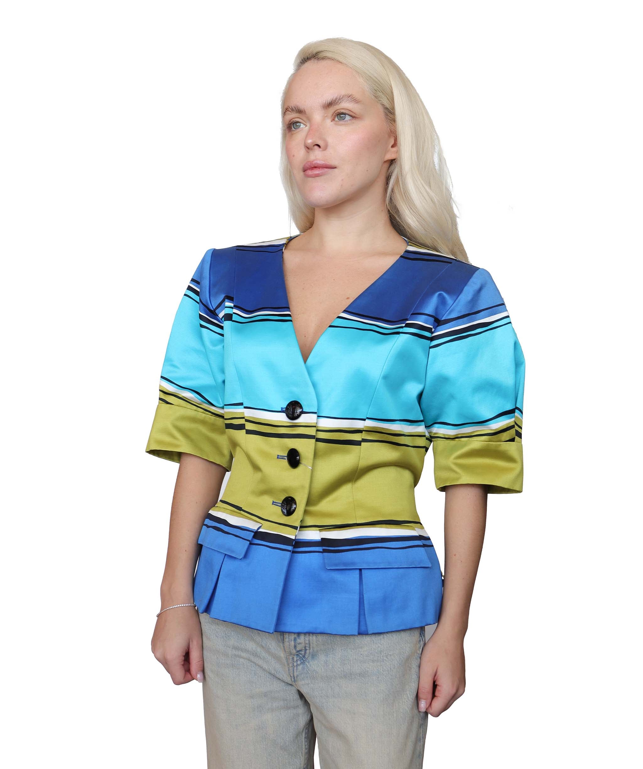 Yves Saint Laurent short sleeve stripe jacket - AGC1831