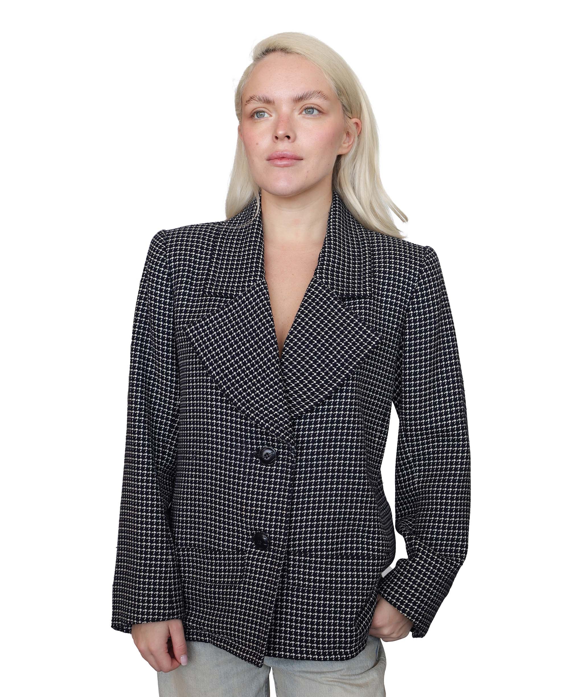 Yves Saint Laurent Blue Houndstooth Wool jacket - AGC1832