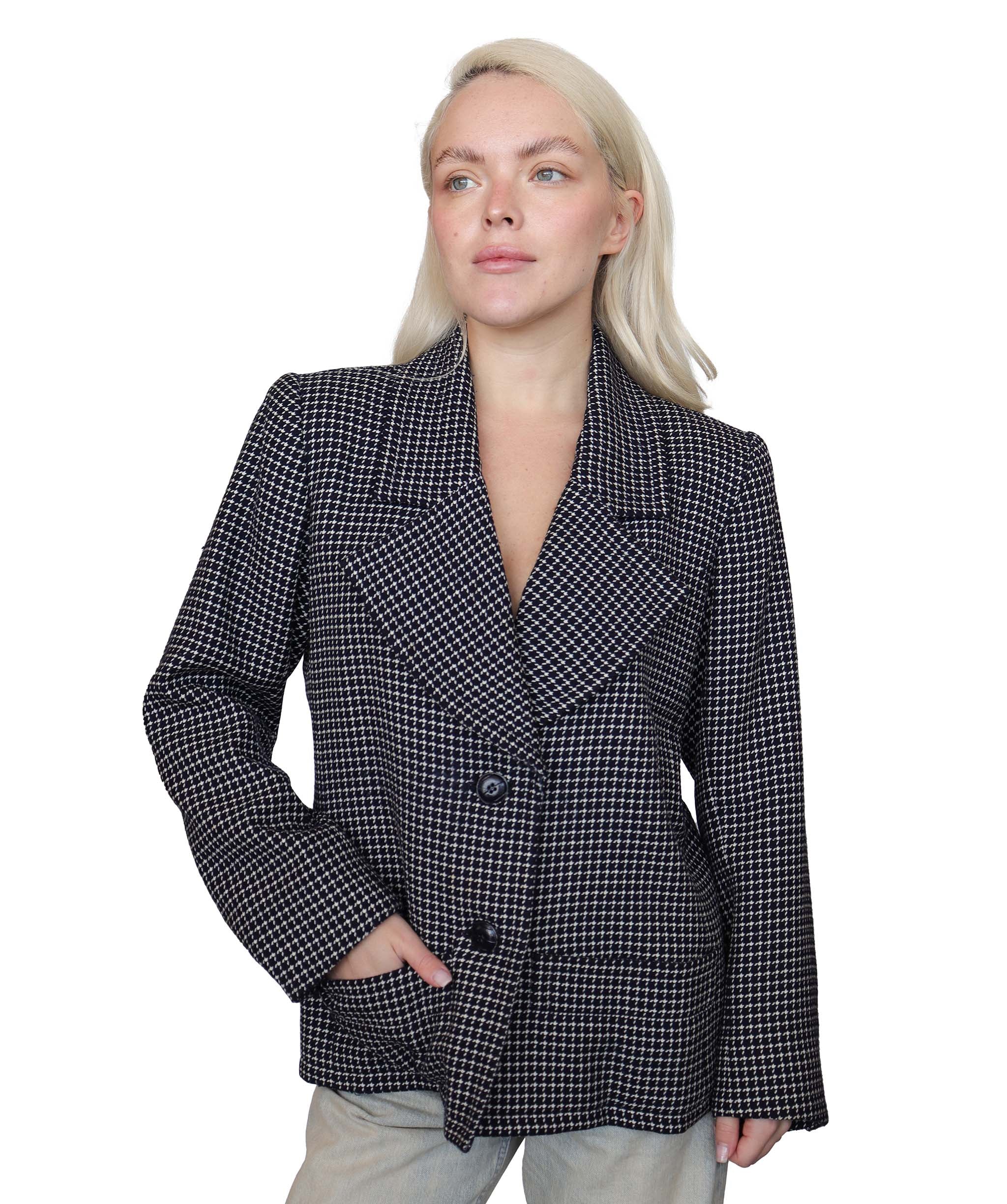 Yves Saint Laurent Blue Houndstooth Wool jacket - AGC1832