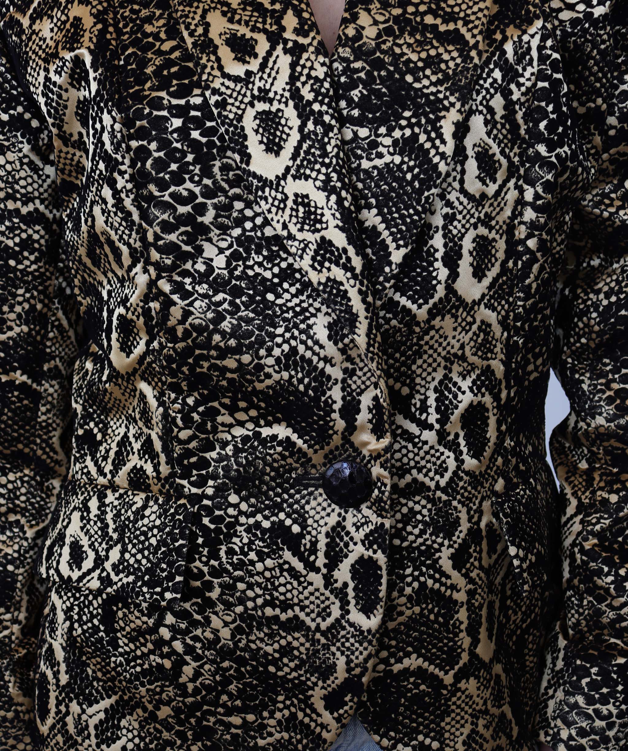 Yves Saint Laurent Snake Skin Printed Velvet Jacket - AGC1810