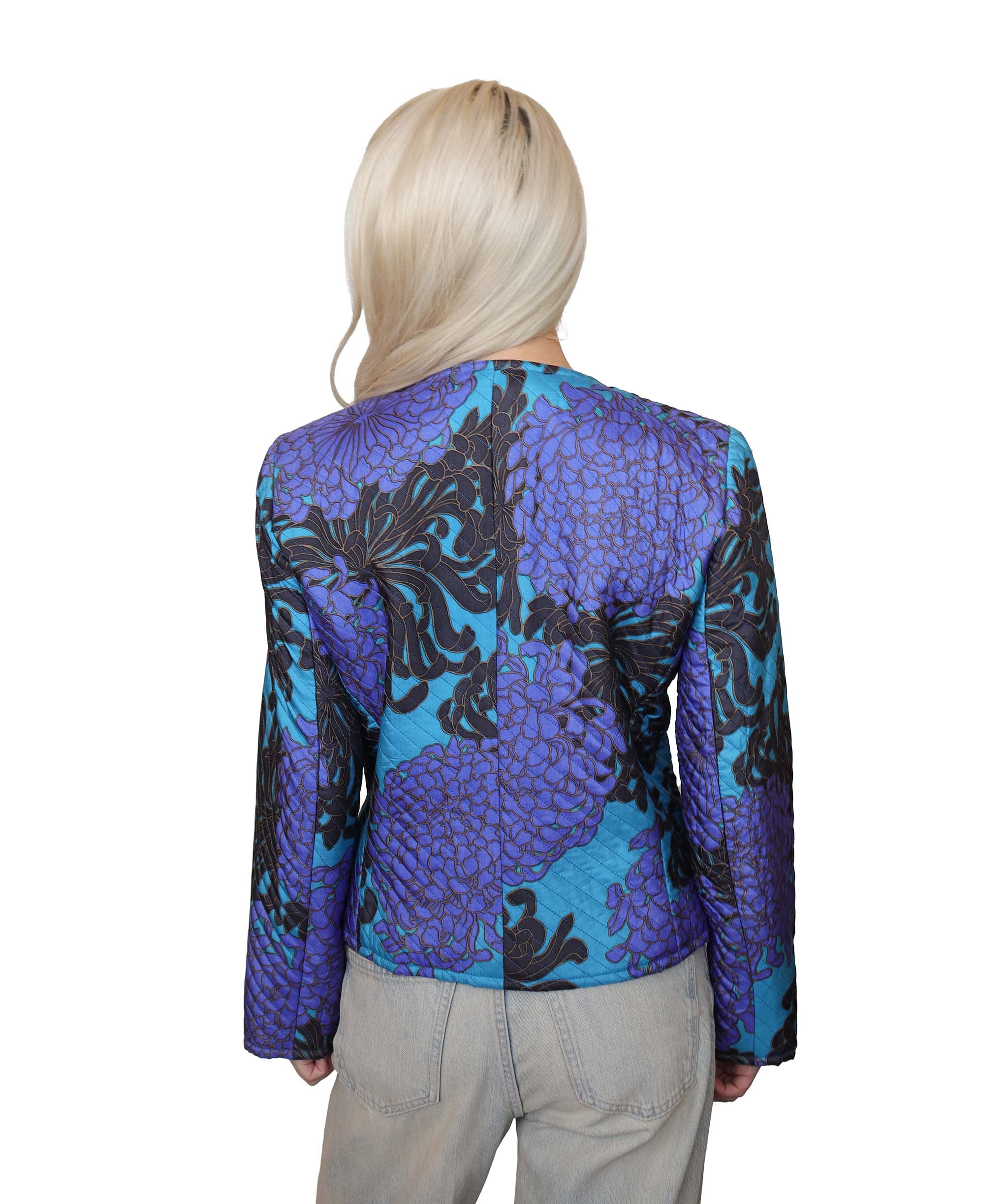 Yves Saint Laurent silky violet padded flower jacket AGC1856