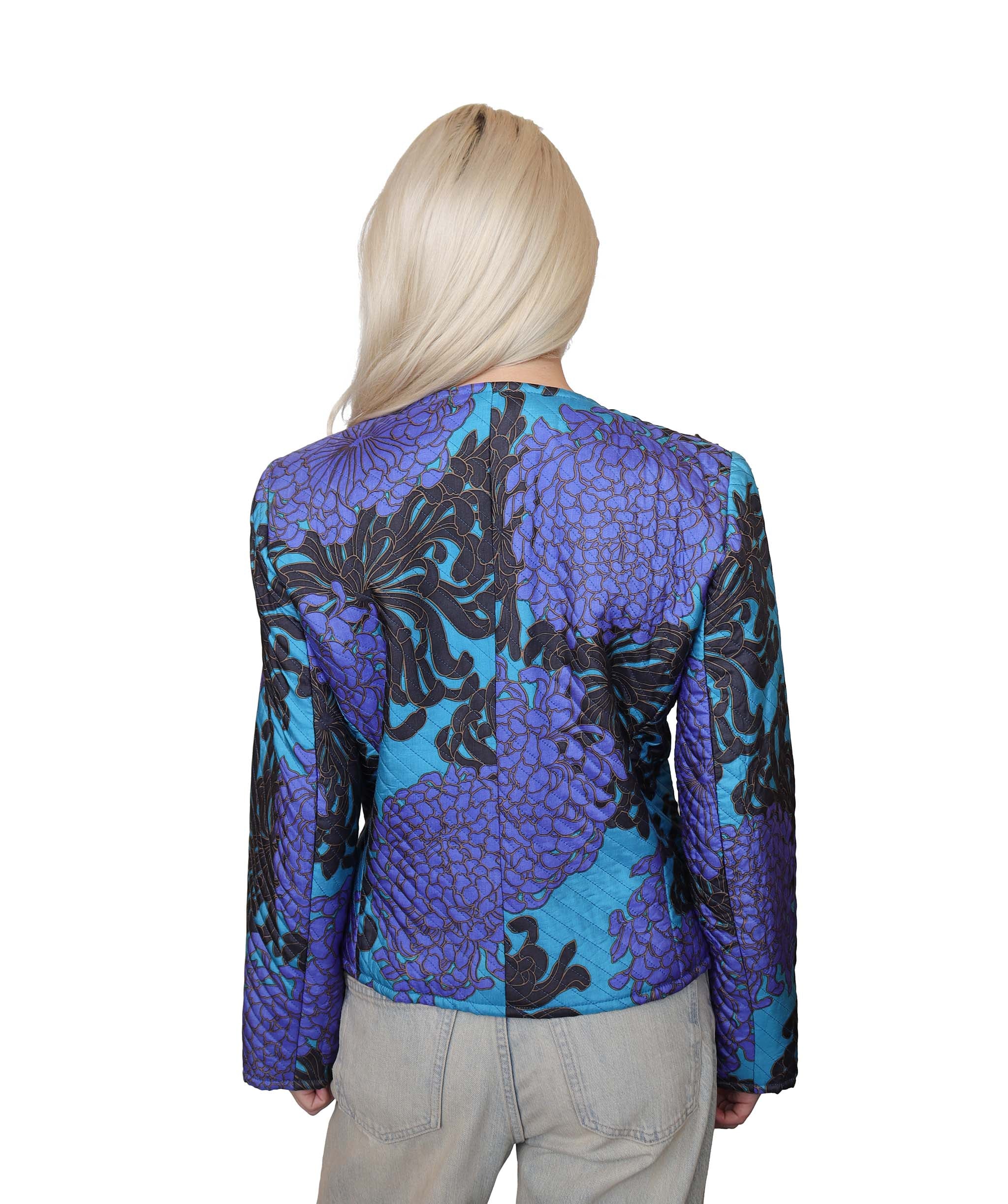 Yves Saint Laurent silky violet padded flower jacket AGC1856