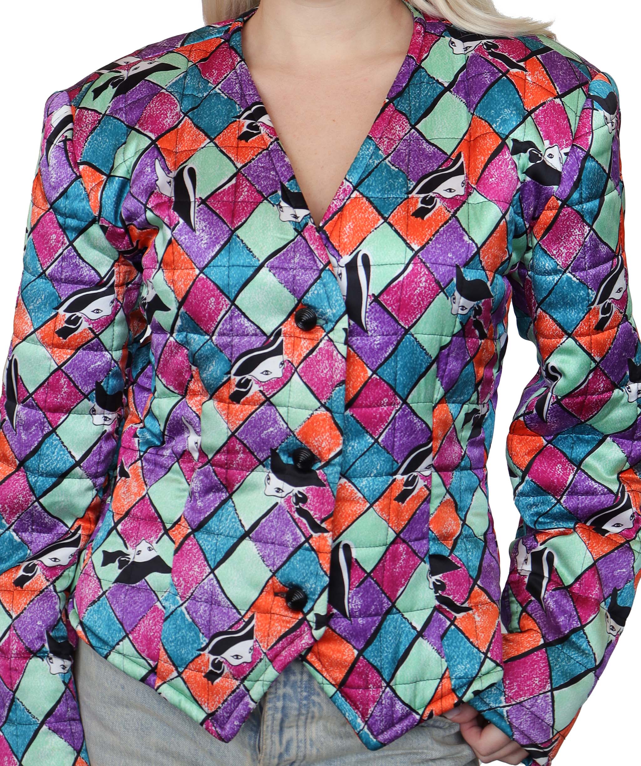 Yves Saint Laurent Arlequin Printed Silk Jacket - AGC1817