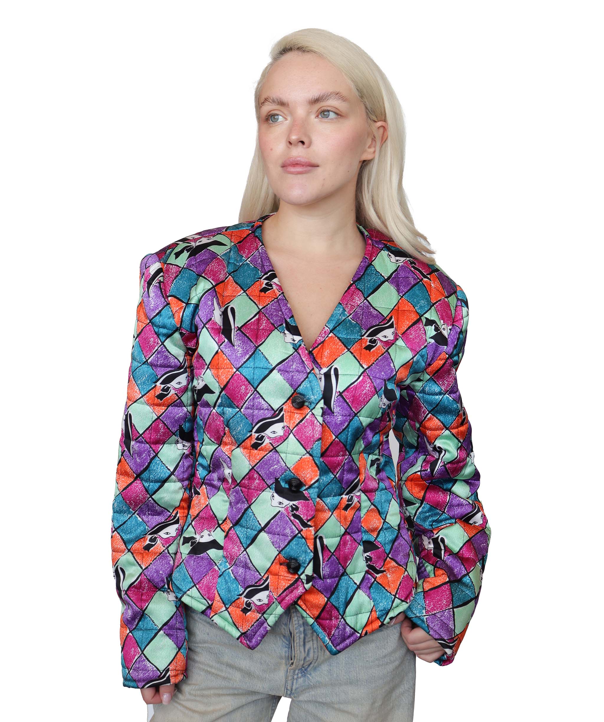 Yves Saint Laurent Arlequin Printed Silk Jacket - AGC1817