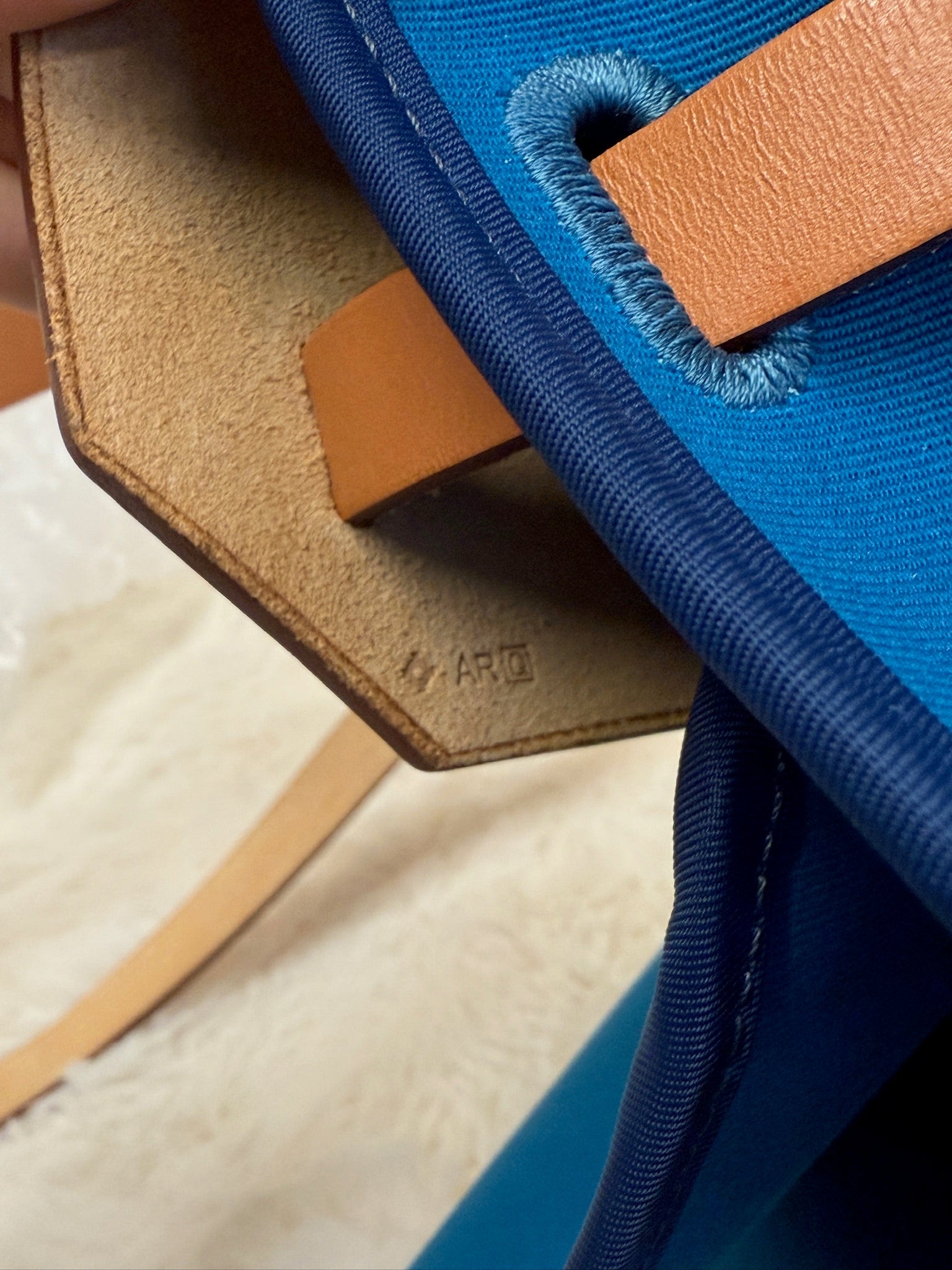 Hermès Herbag – Blue Canvas & Leather