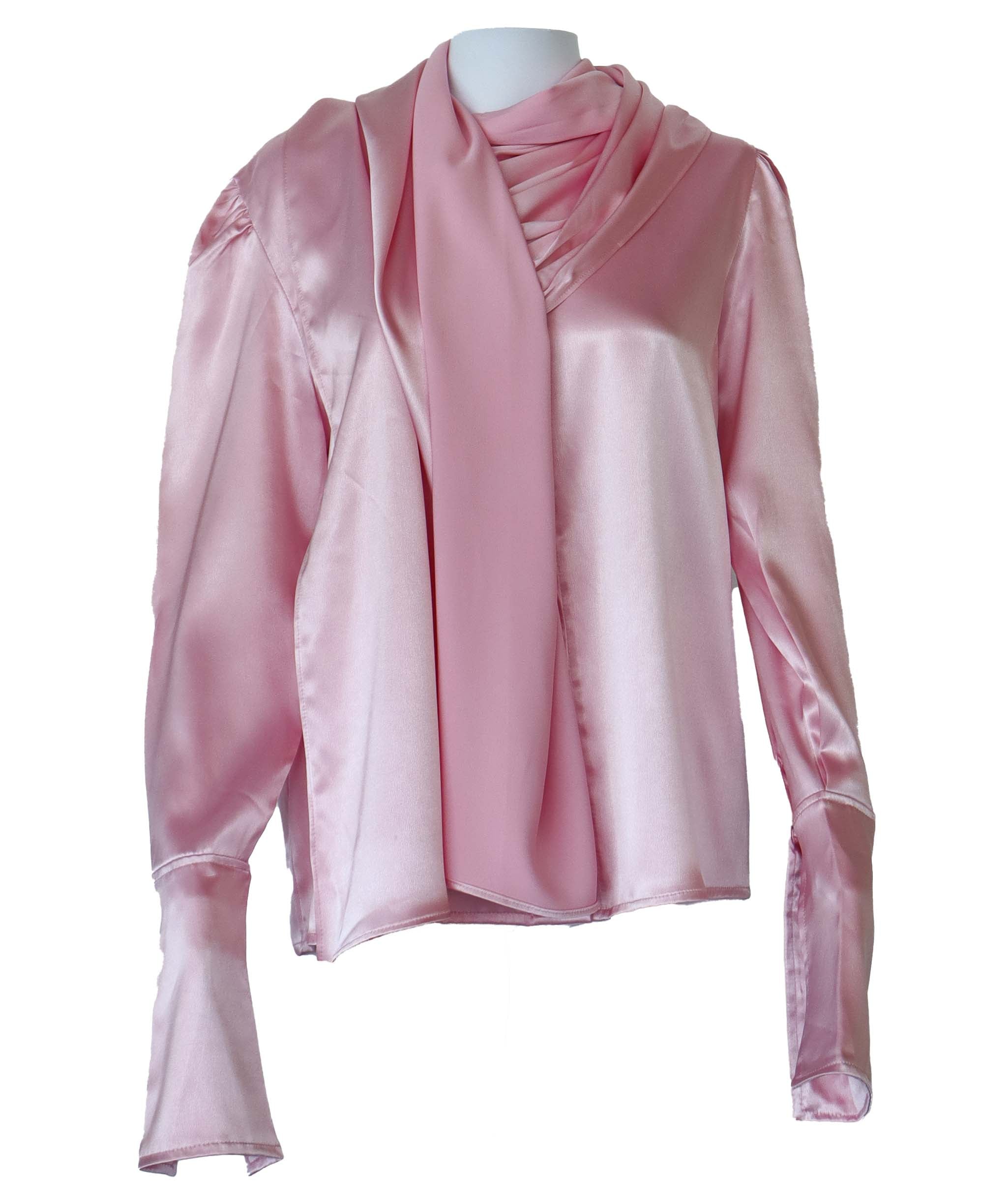 TIMELESS SCARF BLOUSE PINK SIZE L/XL ASC7102