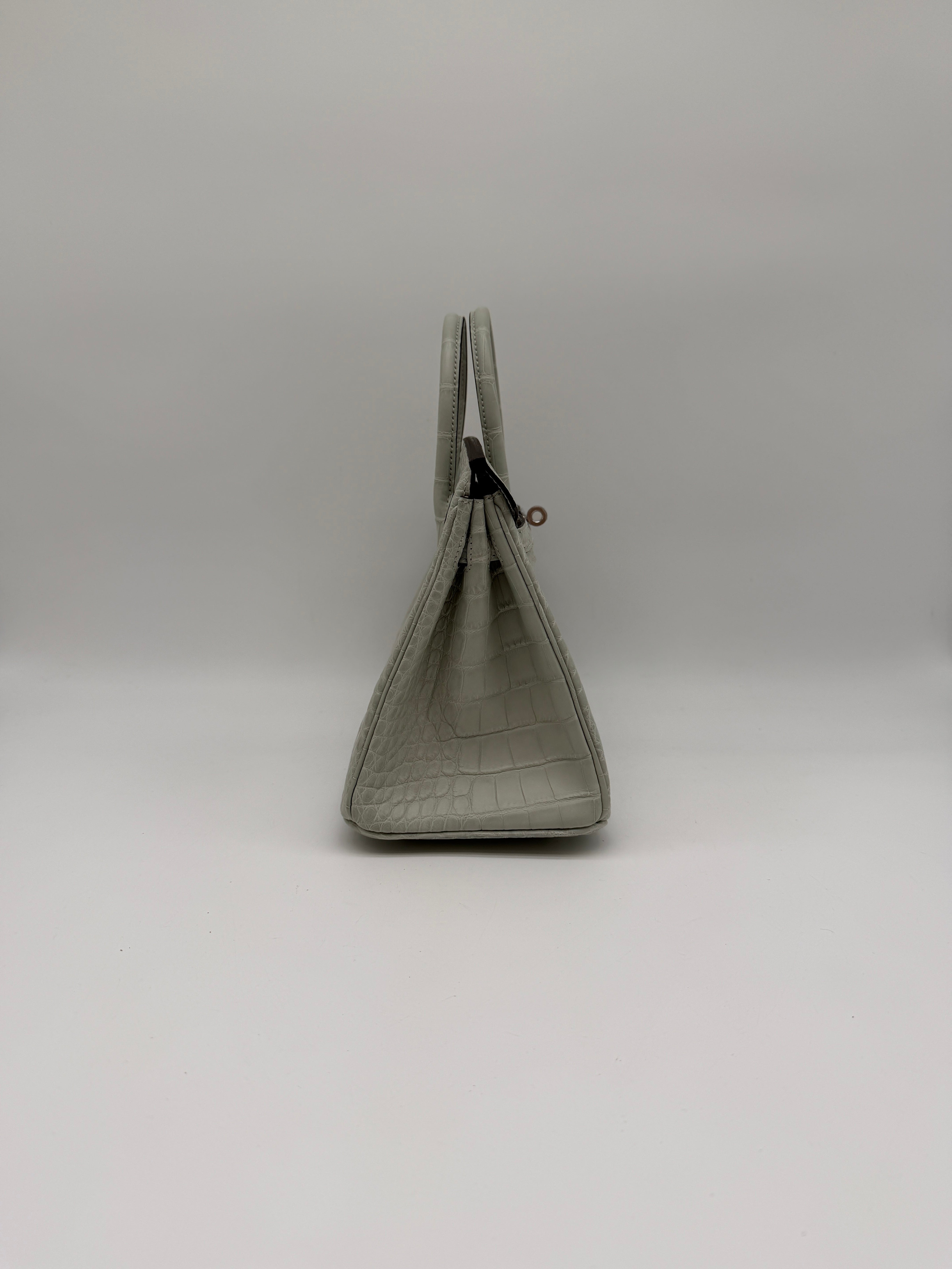 Hermès Birkin 25 Gris Neve Matt Alligator Palladium Hardware