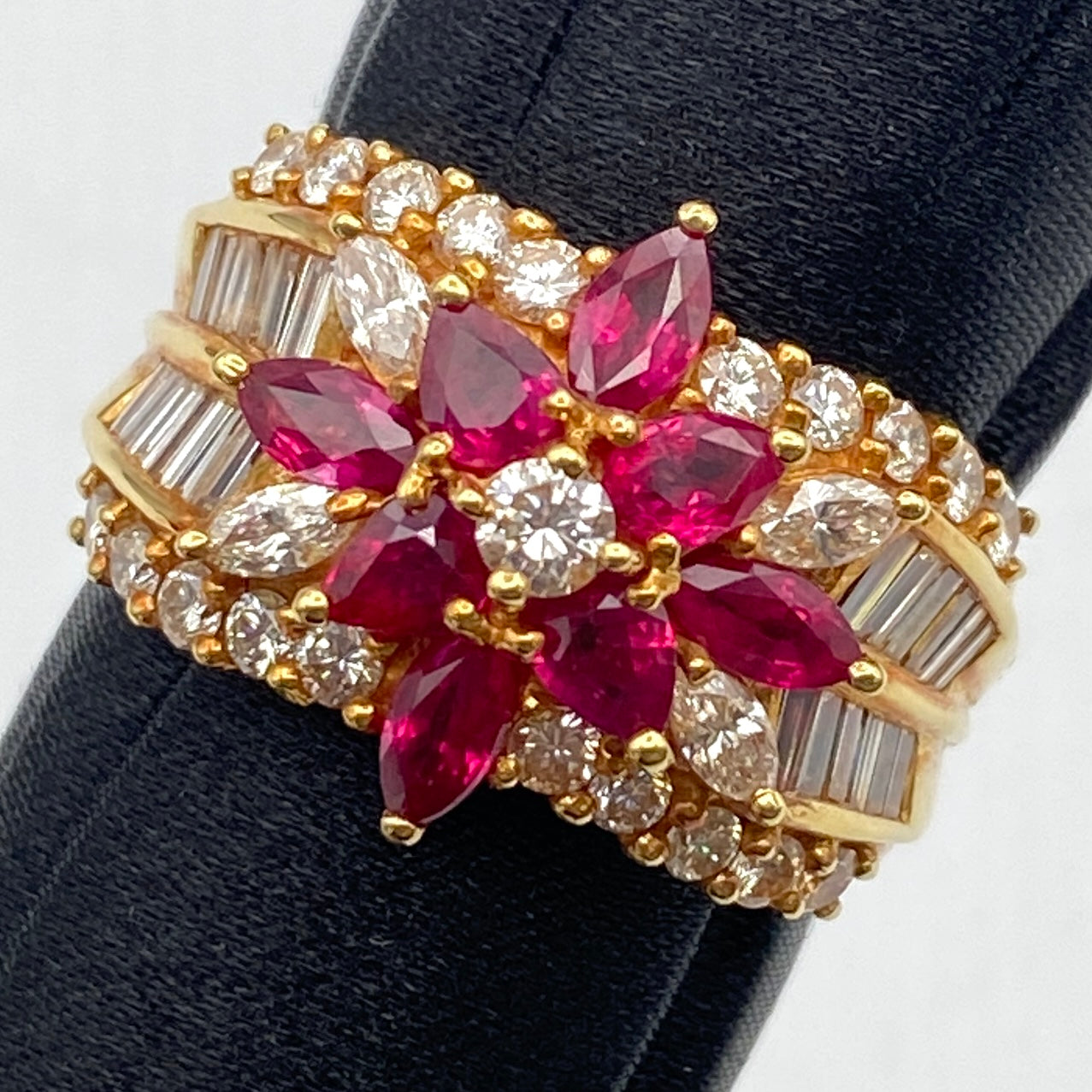 50351 K18 Ruby Ring R0.75 R0.83 D1.43 10.2g US7.25