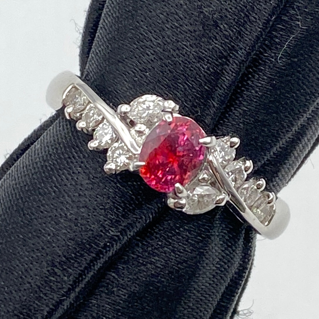 50655 Pt900 sapphire ring S0.65 D0.27 5g GRJ　US5