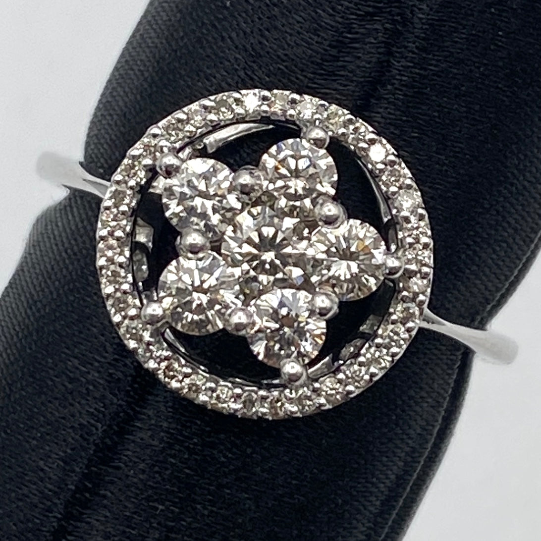 50171 K18 diamond ring D0.70 3.6g US7.5