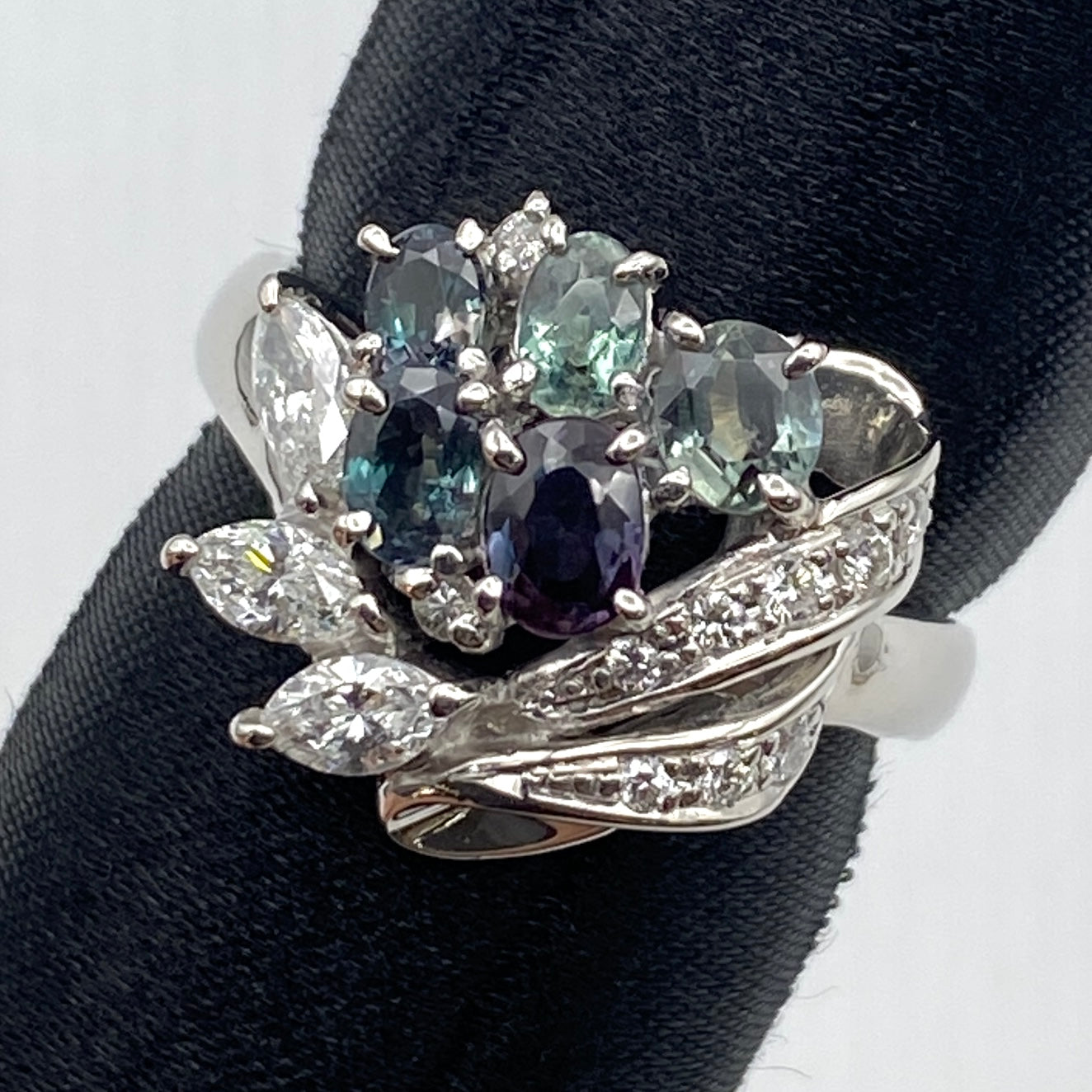 50333 Pt900 Alexandrite Ring AL1.14 D0.48 8.3g US5.75