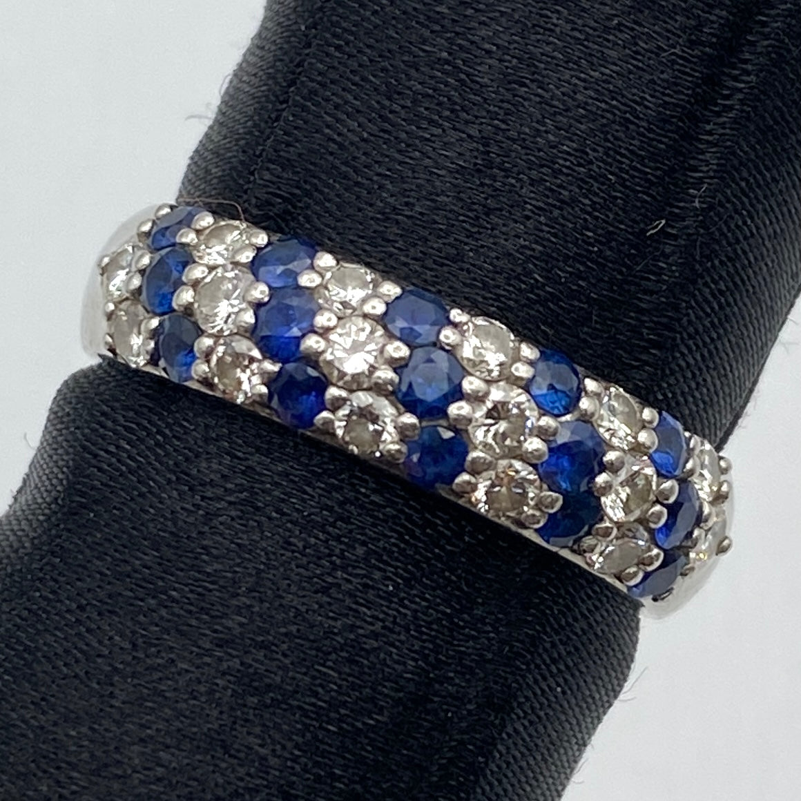 50317 Pt900 sapphire ring S0.59 D0.51 7.43g　US8
