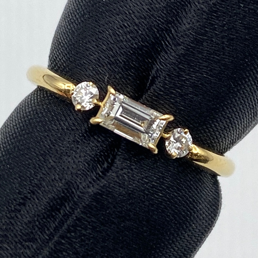 49401 K18 diamond ring D0.209 D0.07 1.6g US4.25