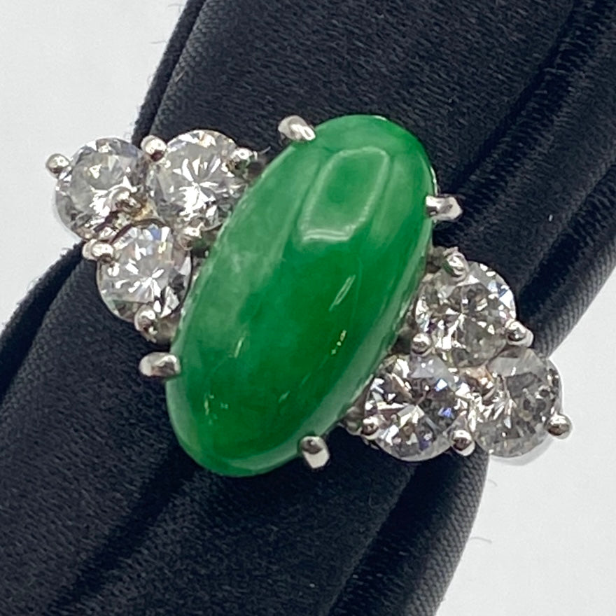 49498 Pt900 jade ring JD D1.20 8.5g China-Soviet US6