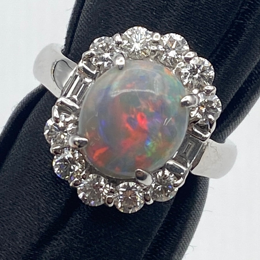 50393 K18WG Black Opal Ring BOP2.33 D0.95 8.2g China/GRJ US5.5