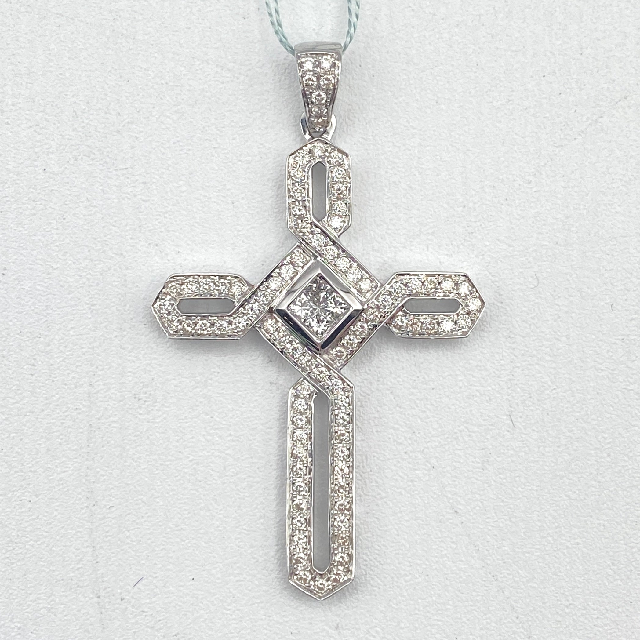 50494 K18WG diamond pen top D1.00 6.7g