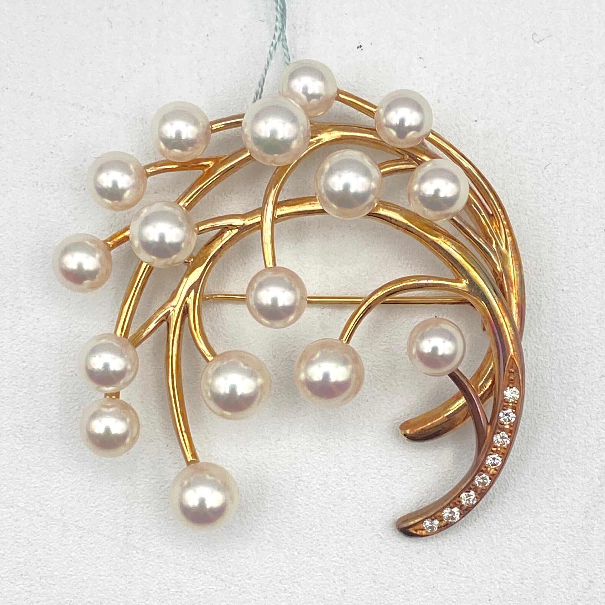 49685 TASAKI K18 Pearl Pen Brooch P D0.14 17.5g