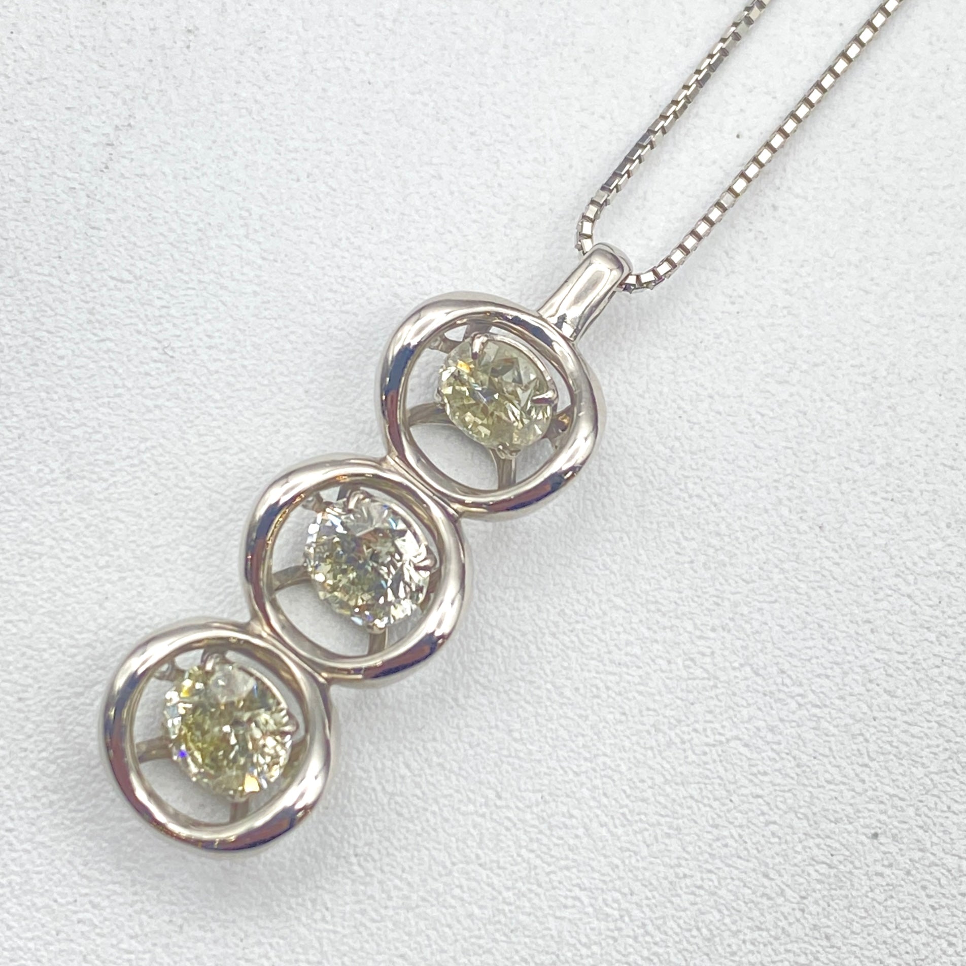 50474 Pt900/850 diamond pen neck D2.04 6.1g