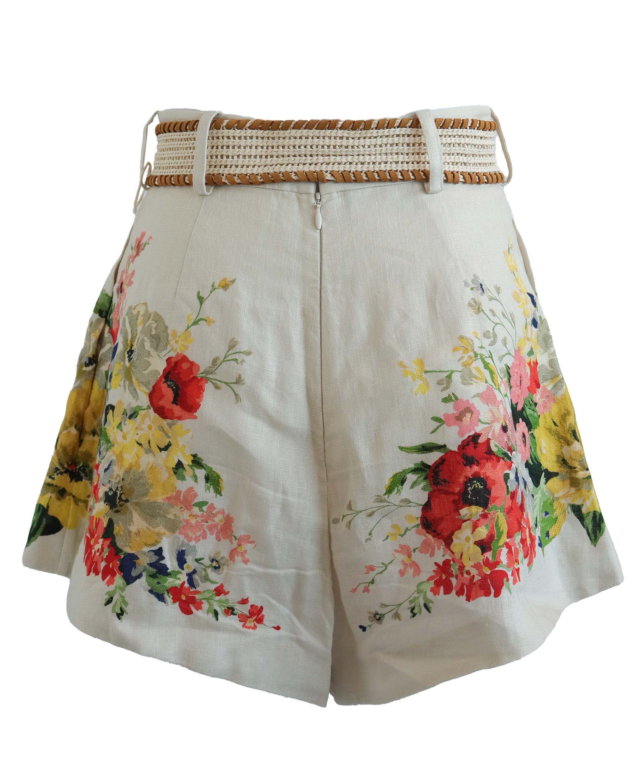 ZIMMERMANN SHORT WITH BELT BEIGE SIZE 0 ASC7255