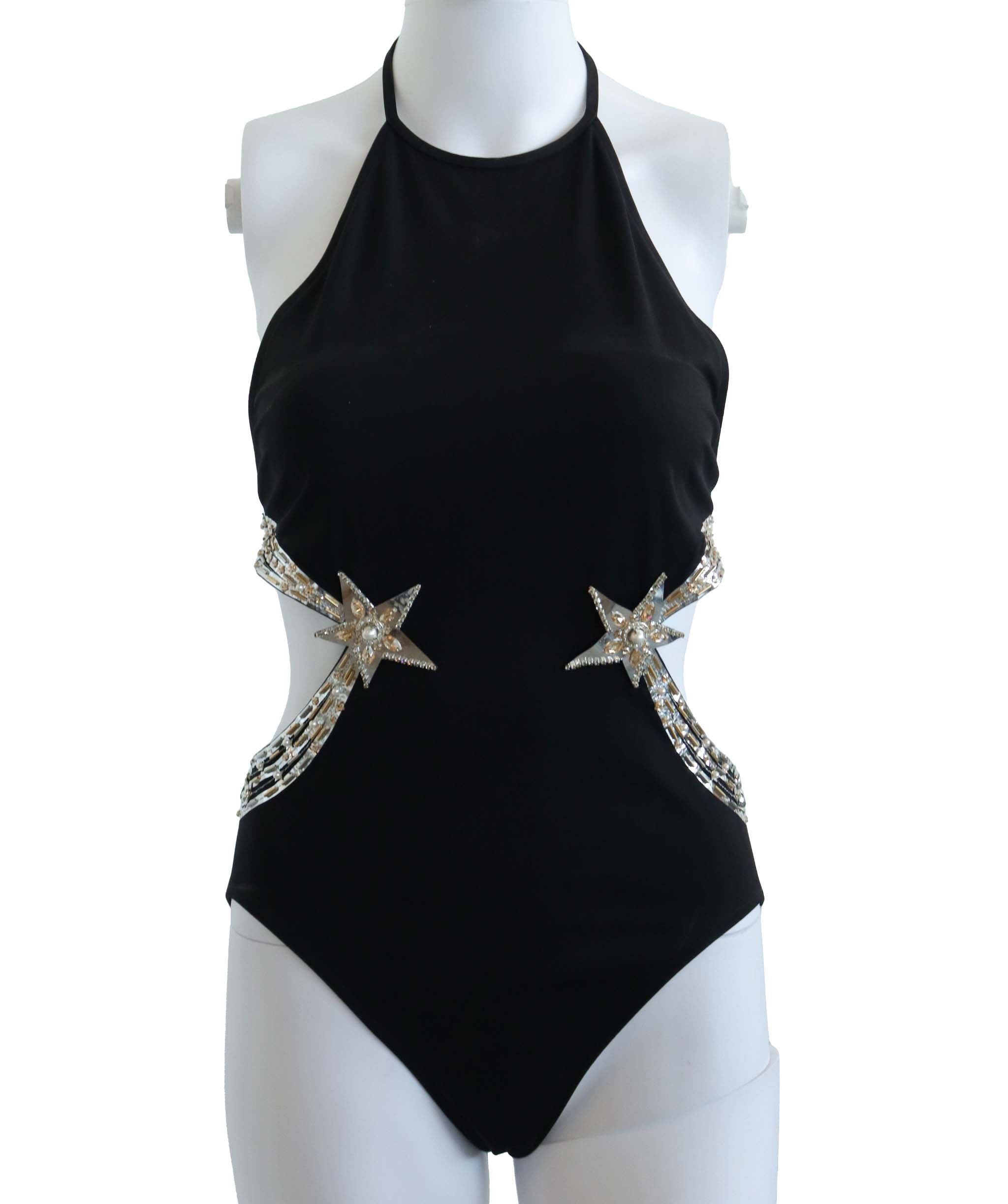 CHANEL SWIMWEAR BLACK SIZE 38 ASC7280