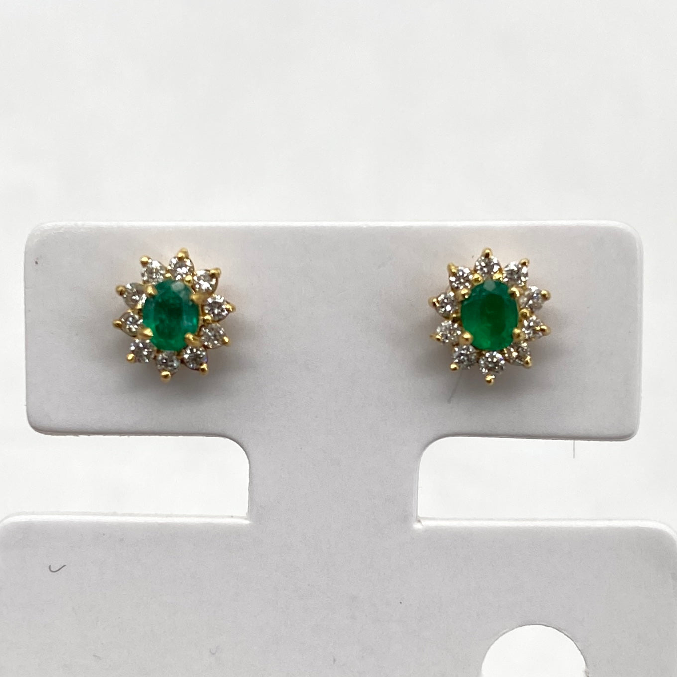 49160 K18 emerald earrings E0.10*2 D0.07*2 1.1g
