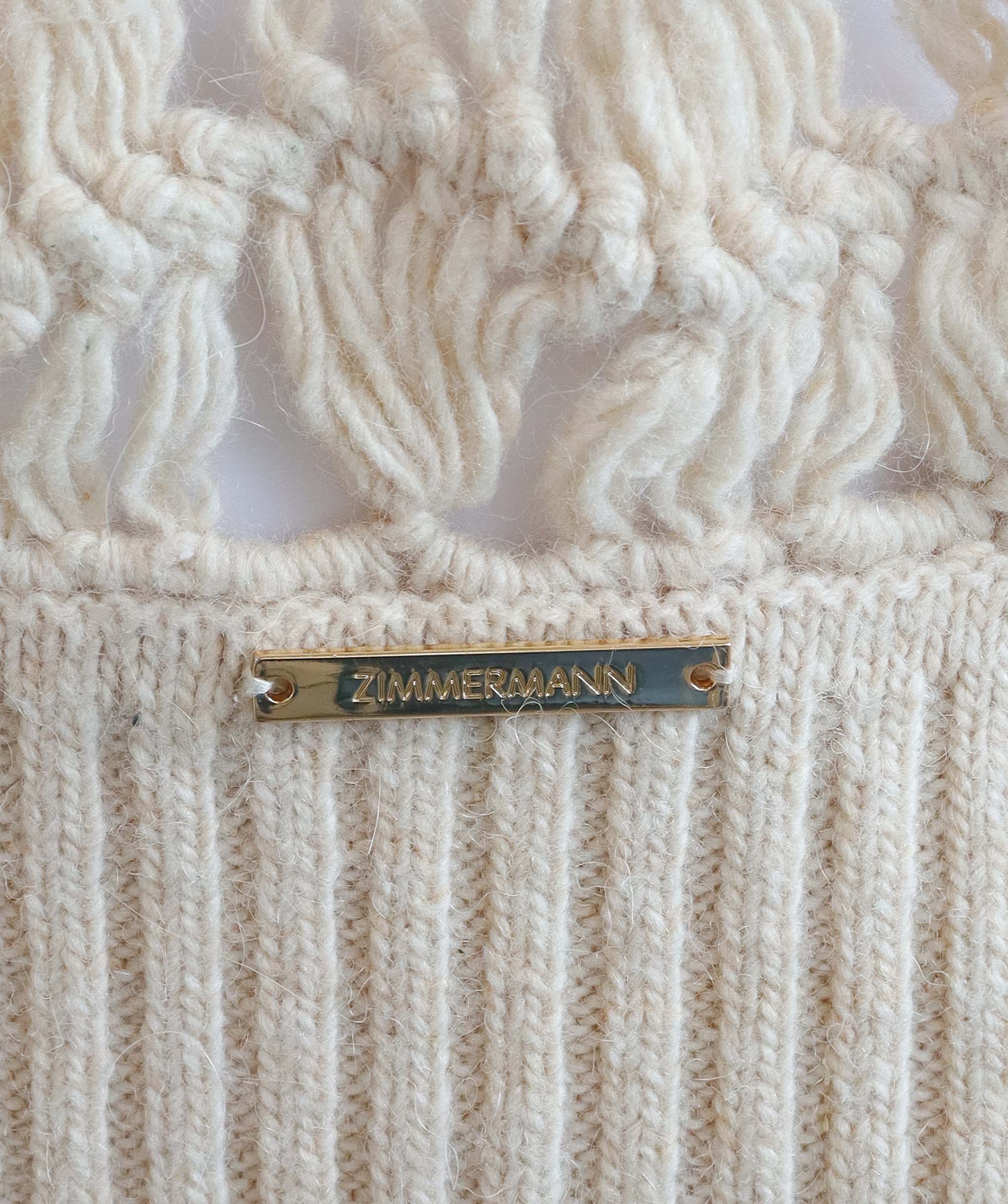 ZIMMERMANN CONCERT CREAM OPEN-KNIT WOOL BLEND JUMPER CREAM  ASC7272