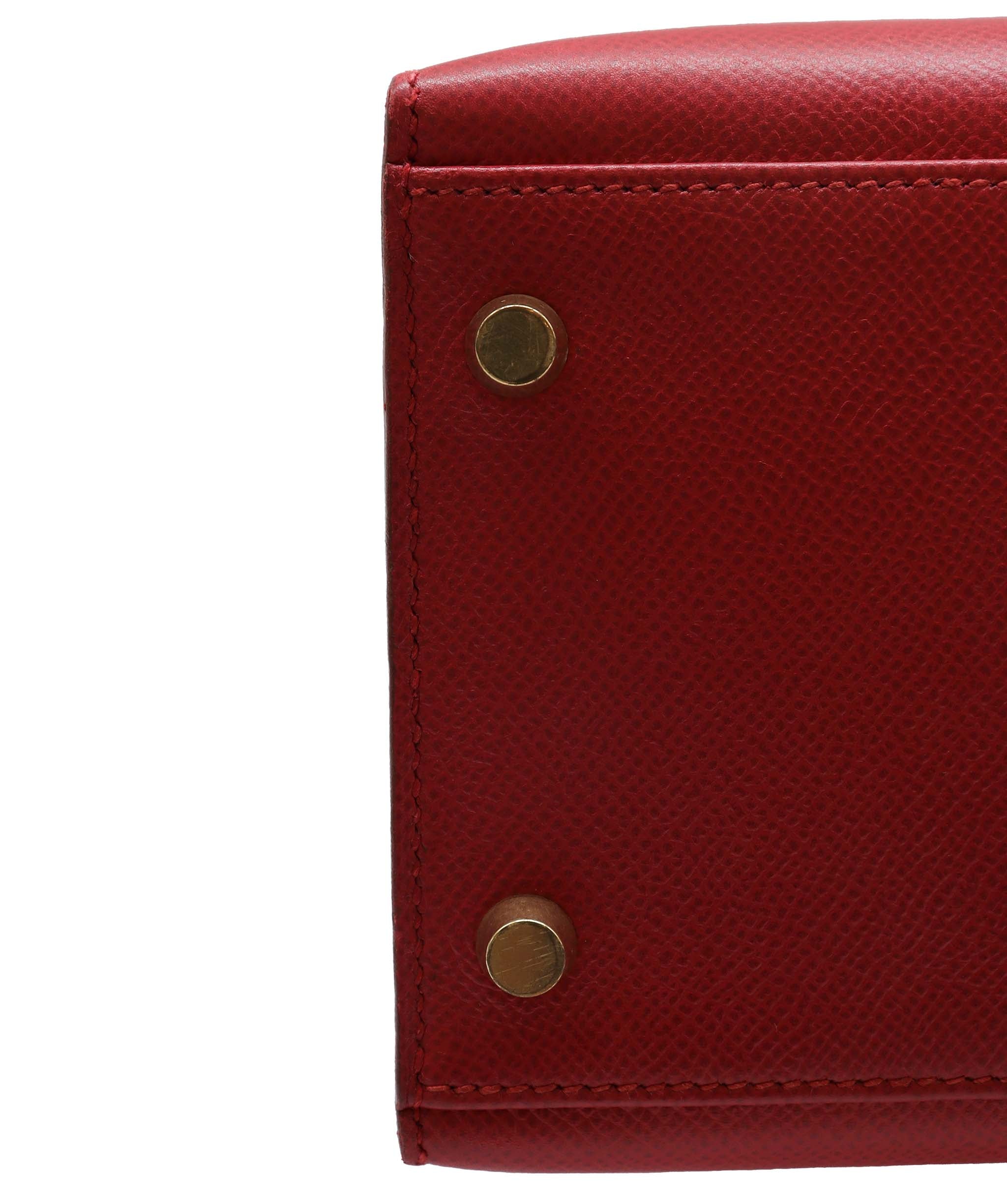 HERMES KELLY 32 SELLIER ROUGE COUCHEVEL HAND SHOULDER BAG 〇Z DXBS2291