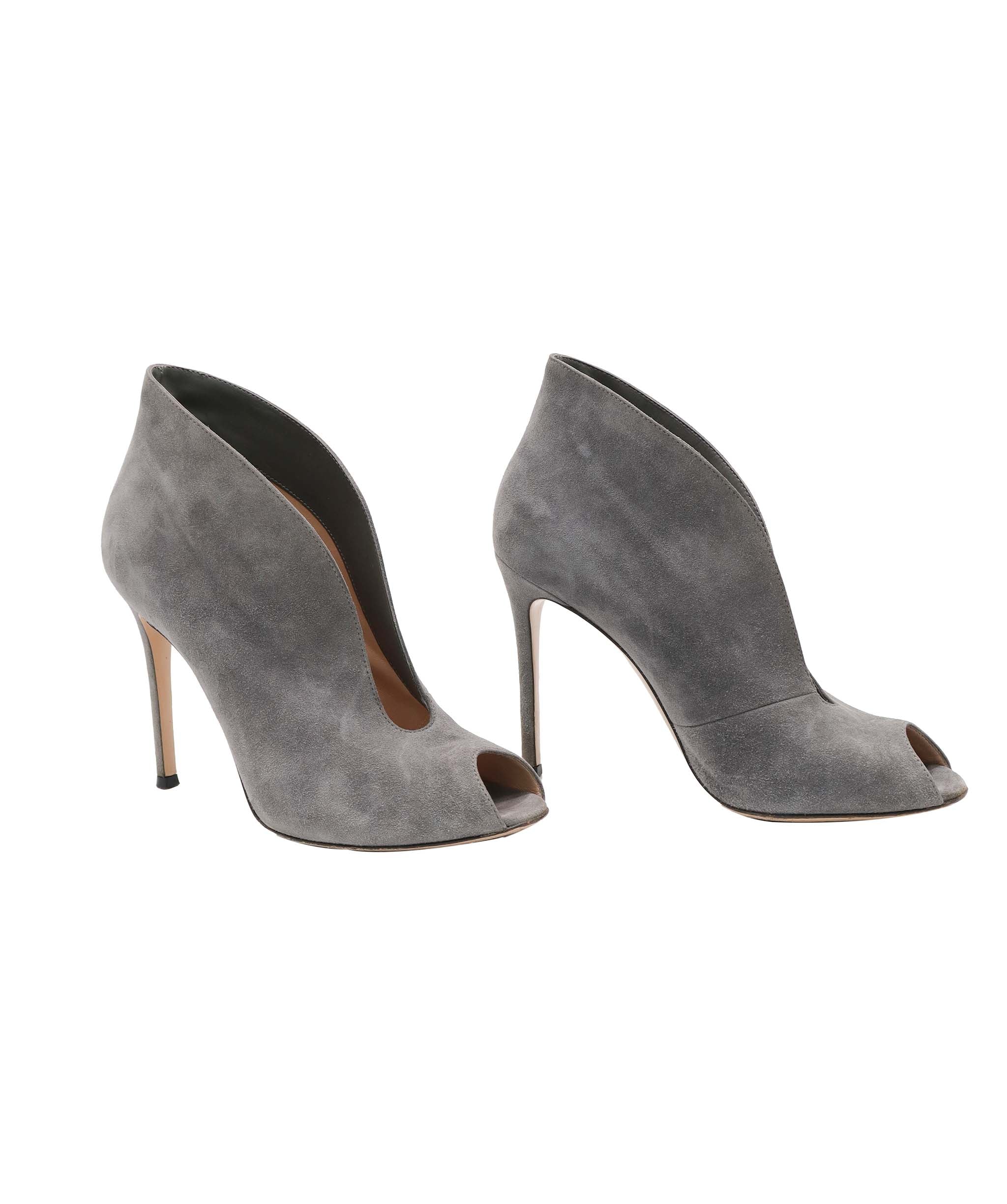GIANVITO ROSSI - VAMP BOOTS GRAY SUEDE SIZE 38 ASC7295
