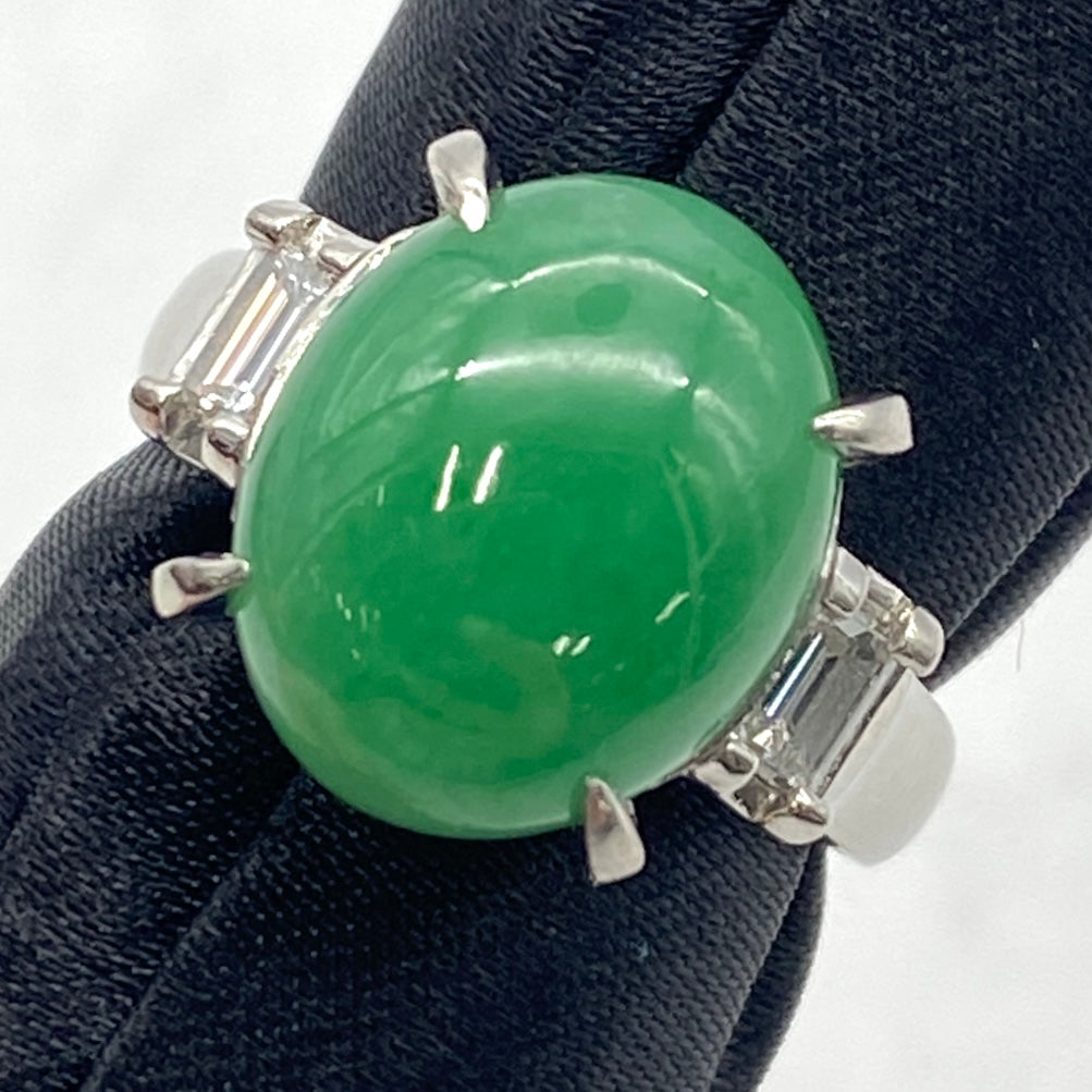 25-56250-0 PT900 Jadeite Ring JD 5.33 DA 0.26 8.5g GRJ Normal