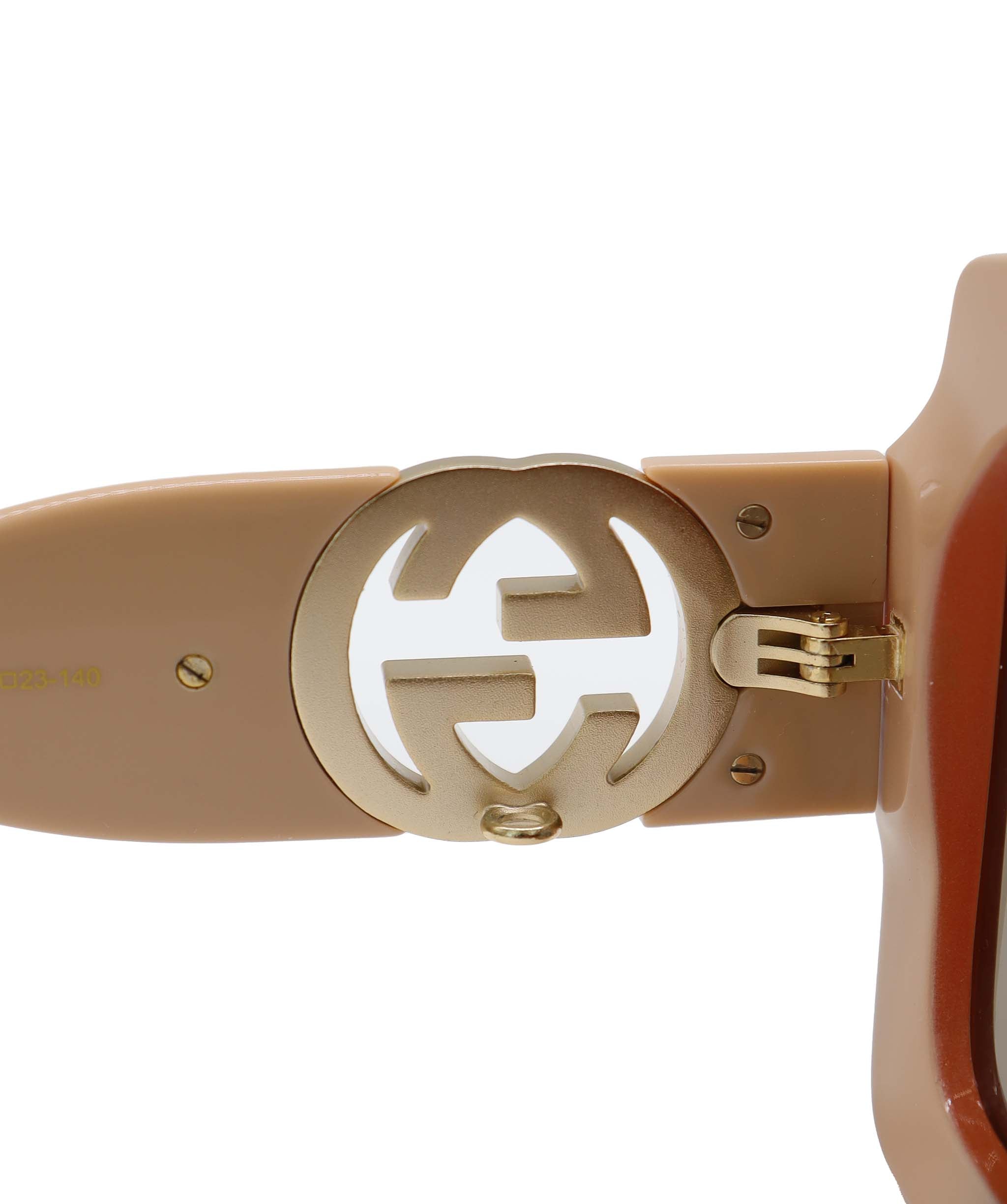 GUCCI SUNGLASSES WITH GOLD CHAIN NUDE-BROWN GRADIENT ASC7311