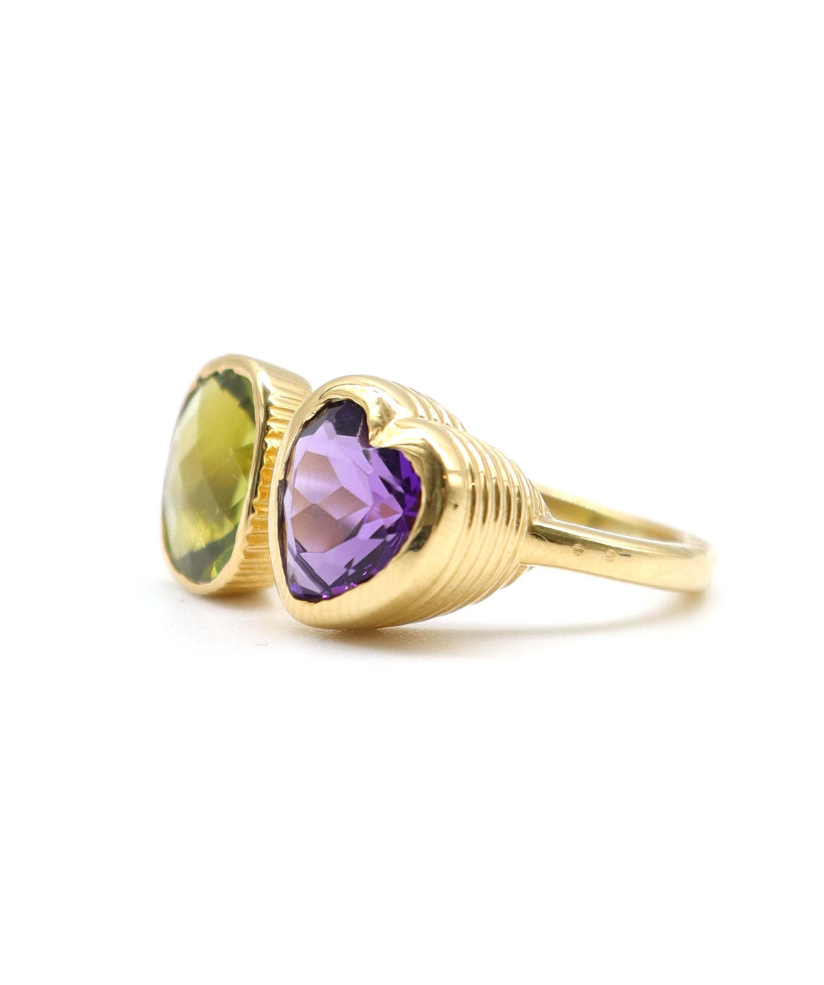 18k Moi et Toi Amethyst   Peridot ring DXBS6782