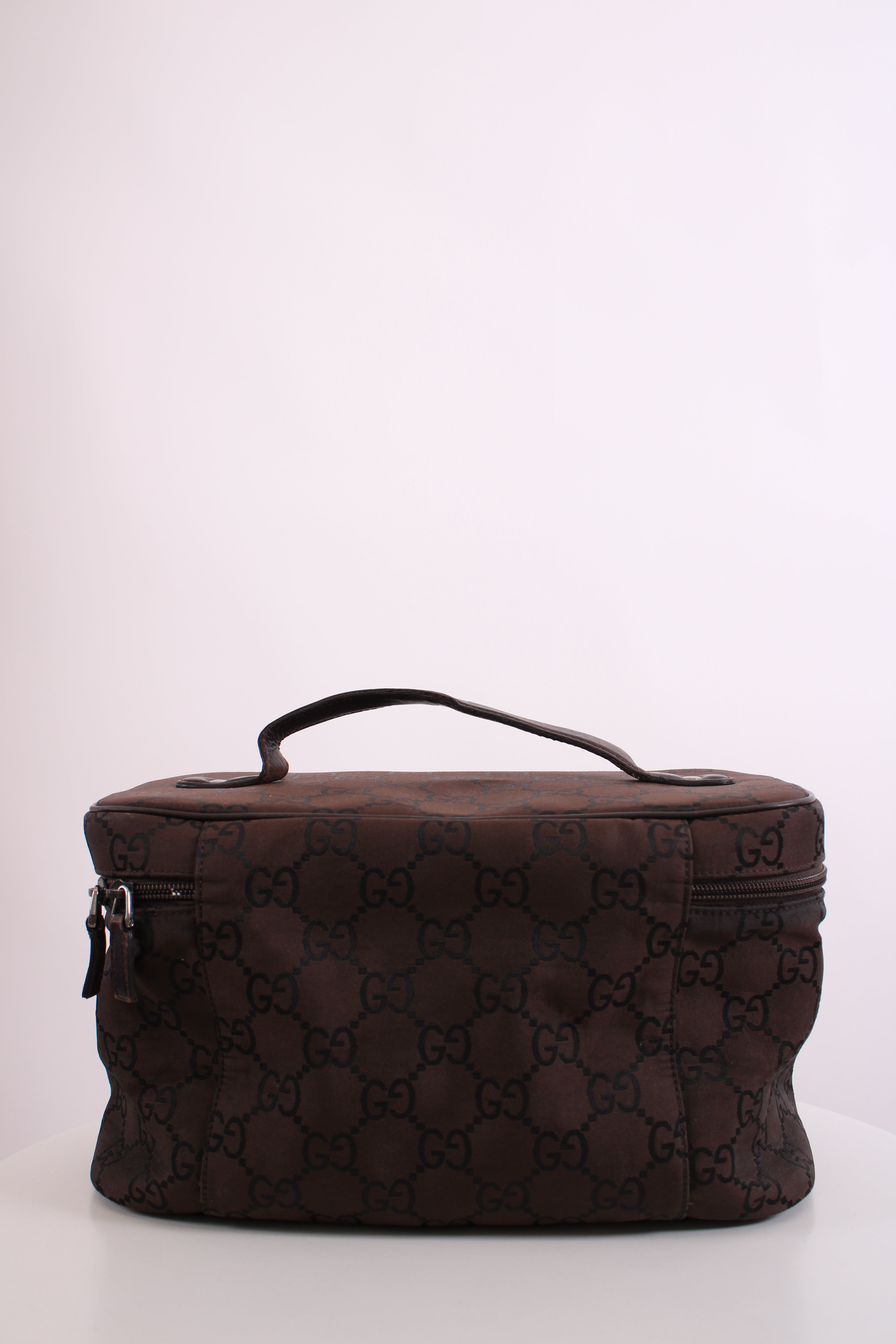 Gucci Monogram Nylon Toiletries Bag Brown