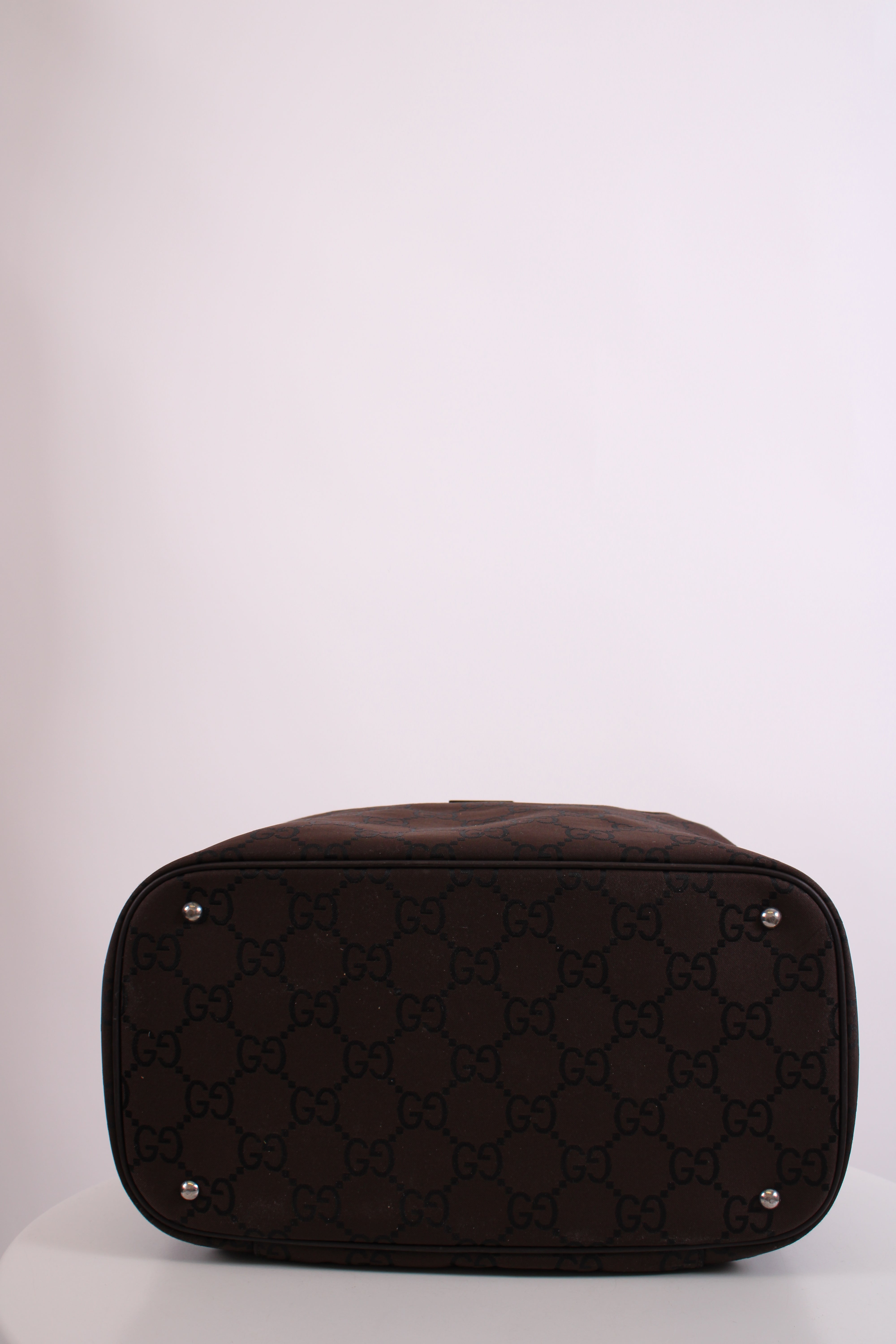 Gucci Monogram Nylon Toiletries Bag Brown