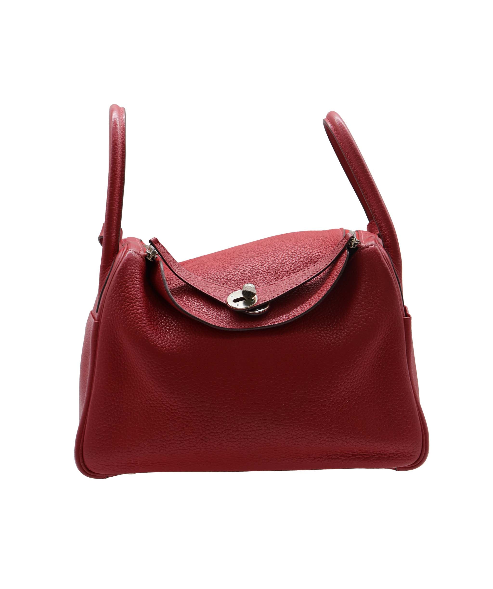 Hermes Lindy 30 Rouge Clemence PHW #T DXBA0068