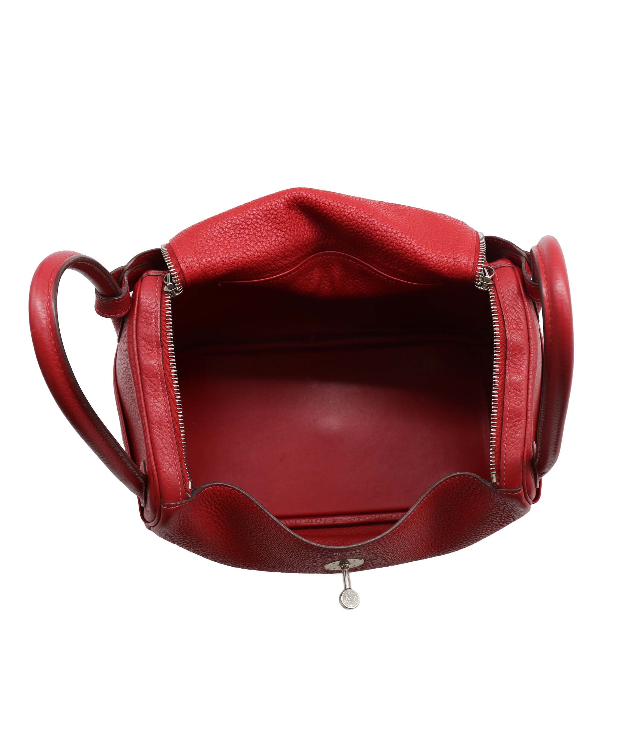 Hermes Lindy 30 Rouge Clemence PHW #T DXBA0068