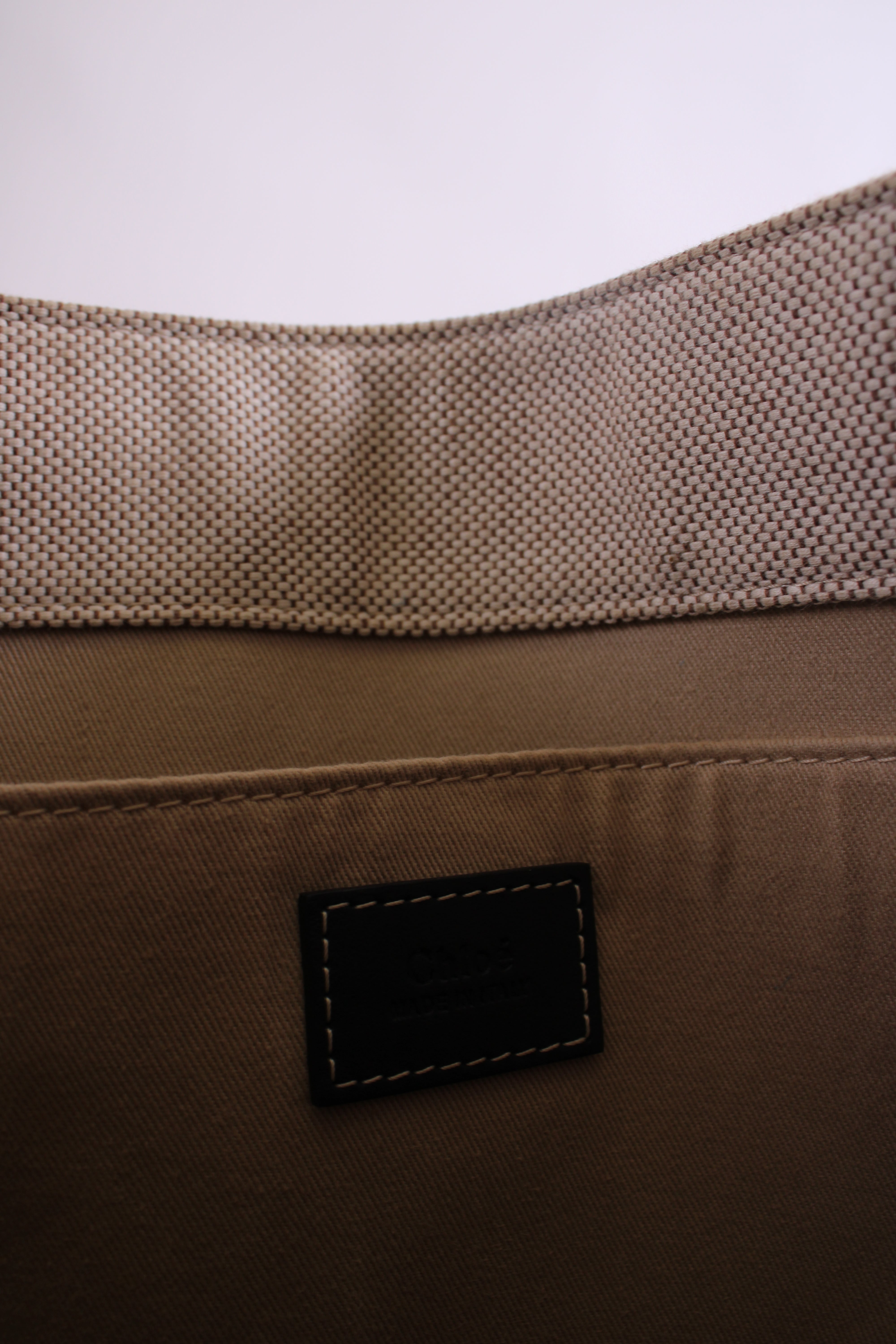 Chloe Woody Logo Canvas Tote Bag Beige Large