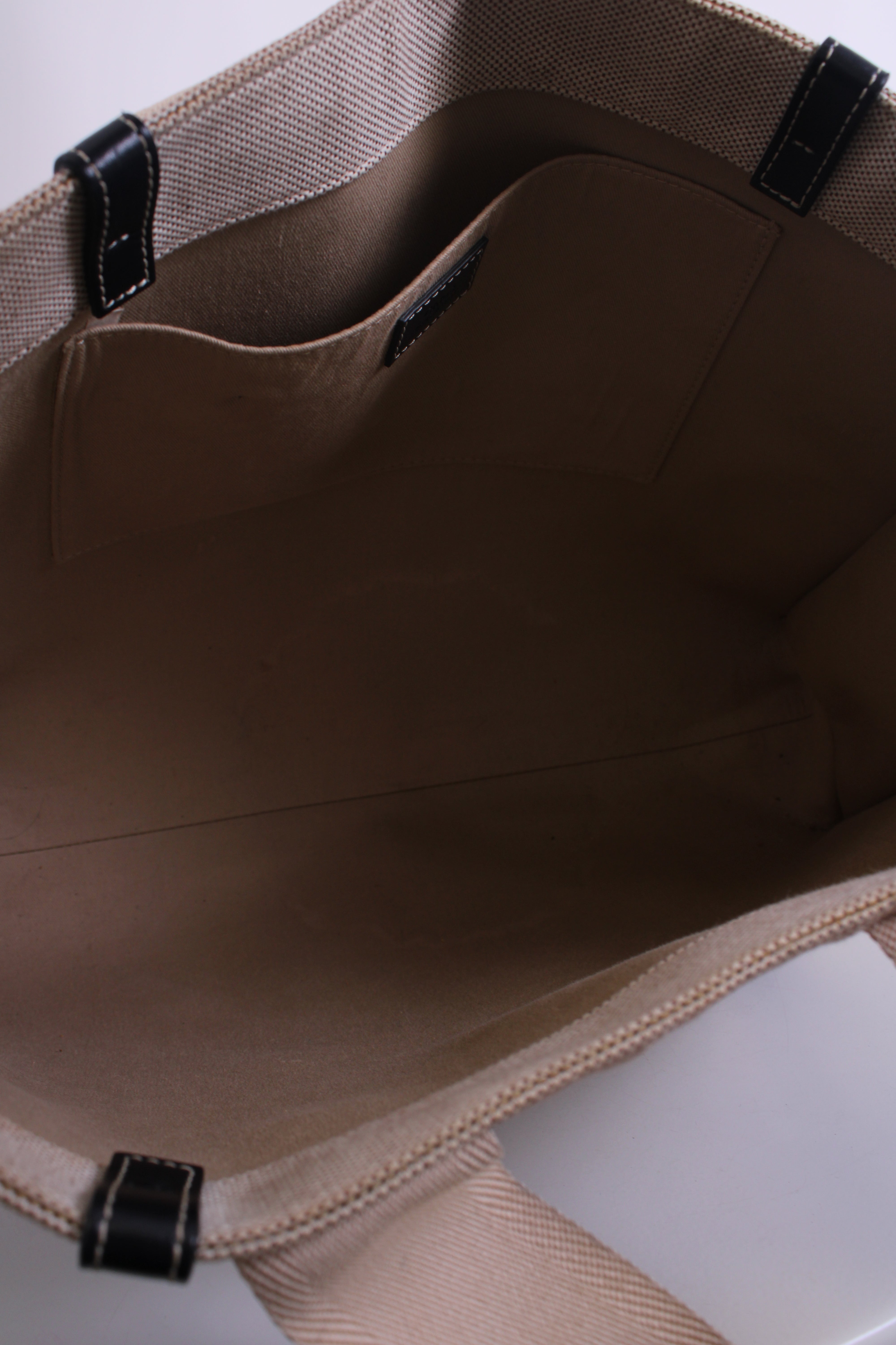 Chloe Woody Logo Canvas Tote Bag Beige Large