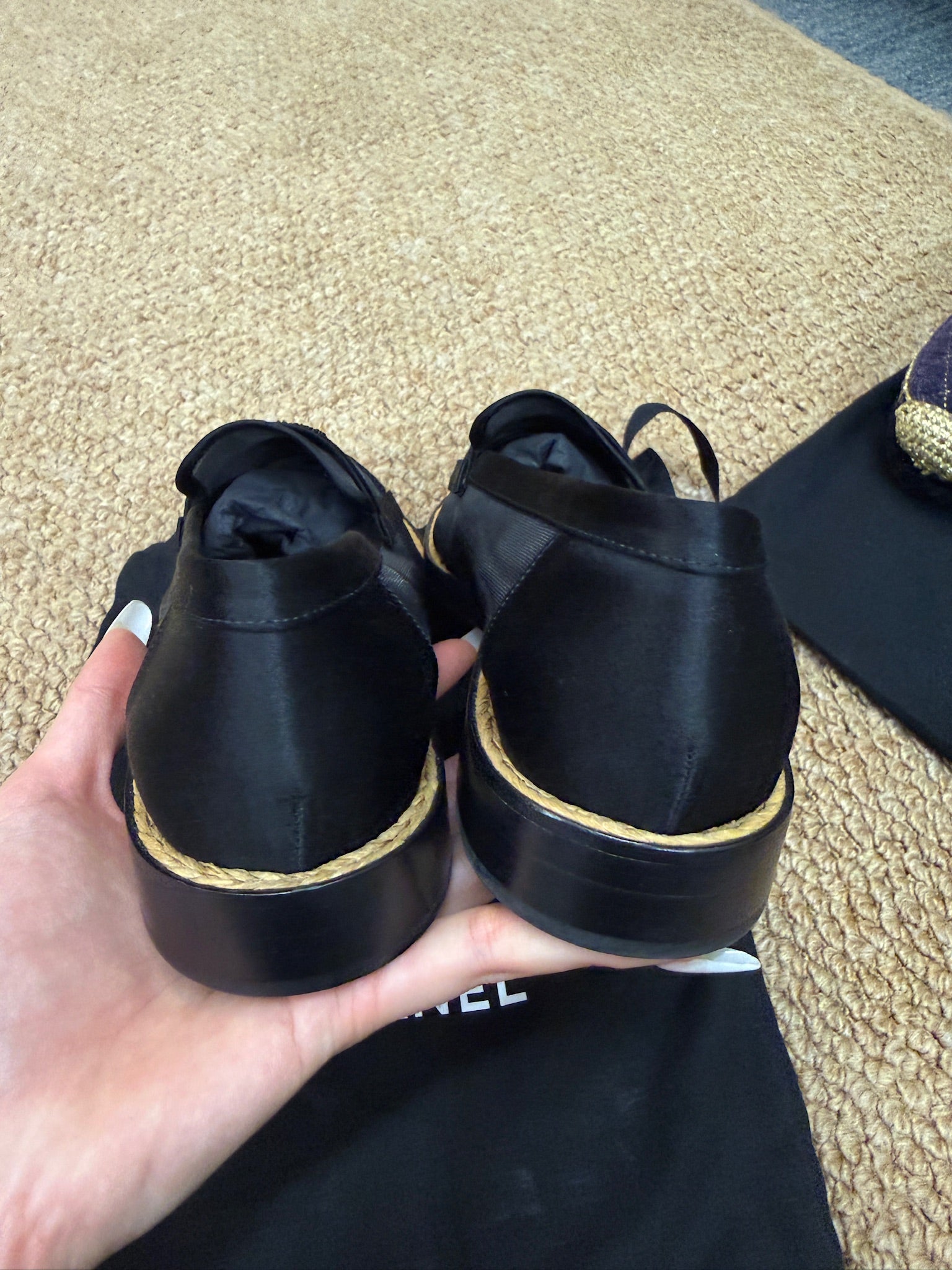 EU36.5-Chanel Black Mesh CC Loafers – NEW