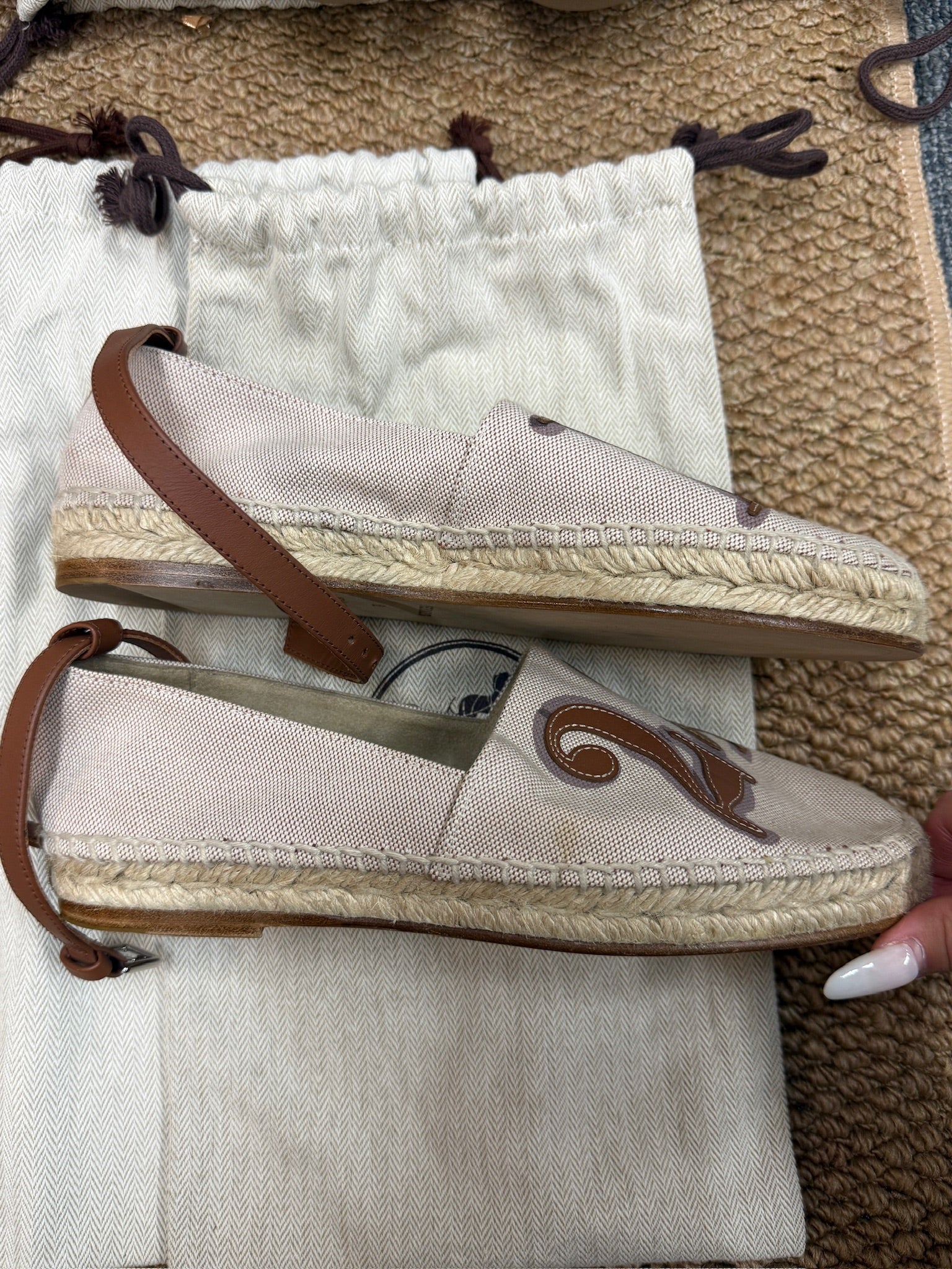 EU36 - Hermès 24 Faubourg Canvas Espadrilles with Ankle Strap - NEW
