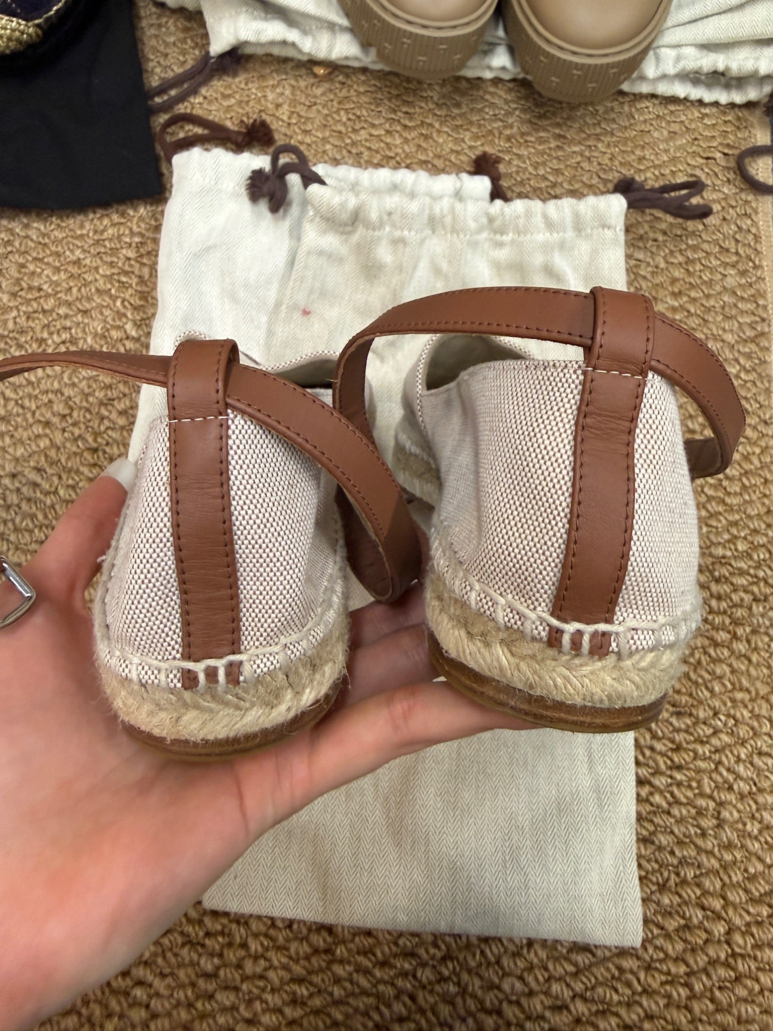 EU36 - Hermès 24 Faubourg Canvas Espadrilles with Ankle Strap - NEW