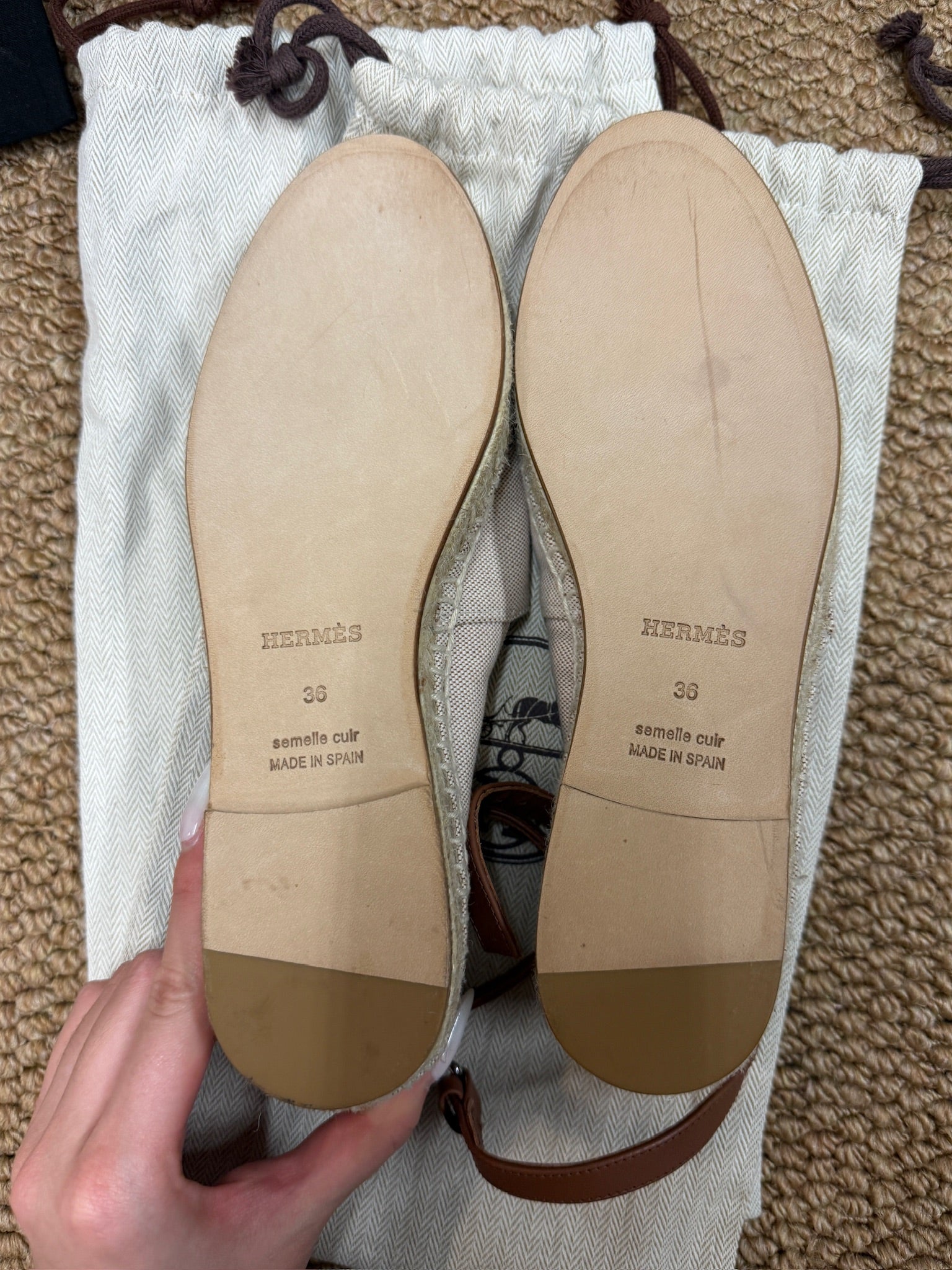 EU36 - Hermès 24 Faubourg Canvas Espadrilles with Ankle Strap - NEW