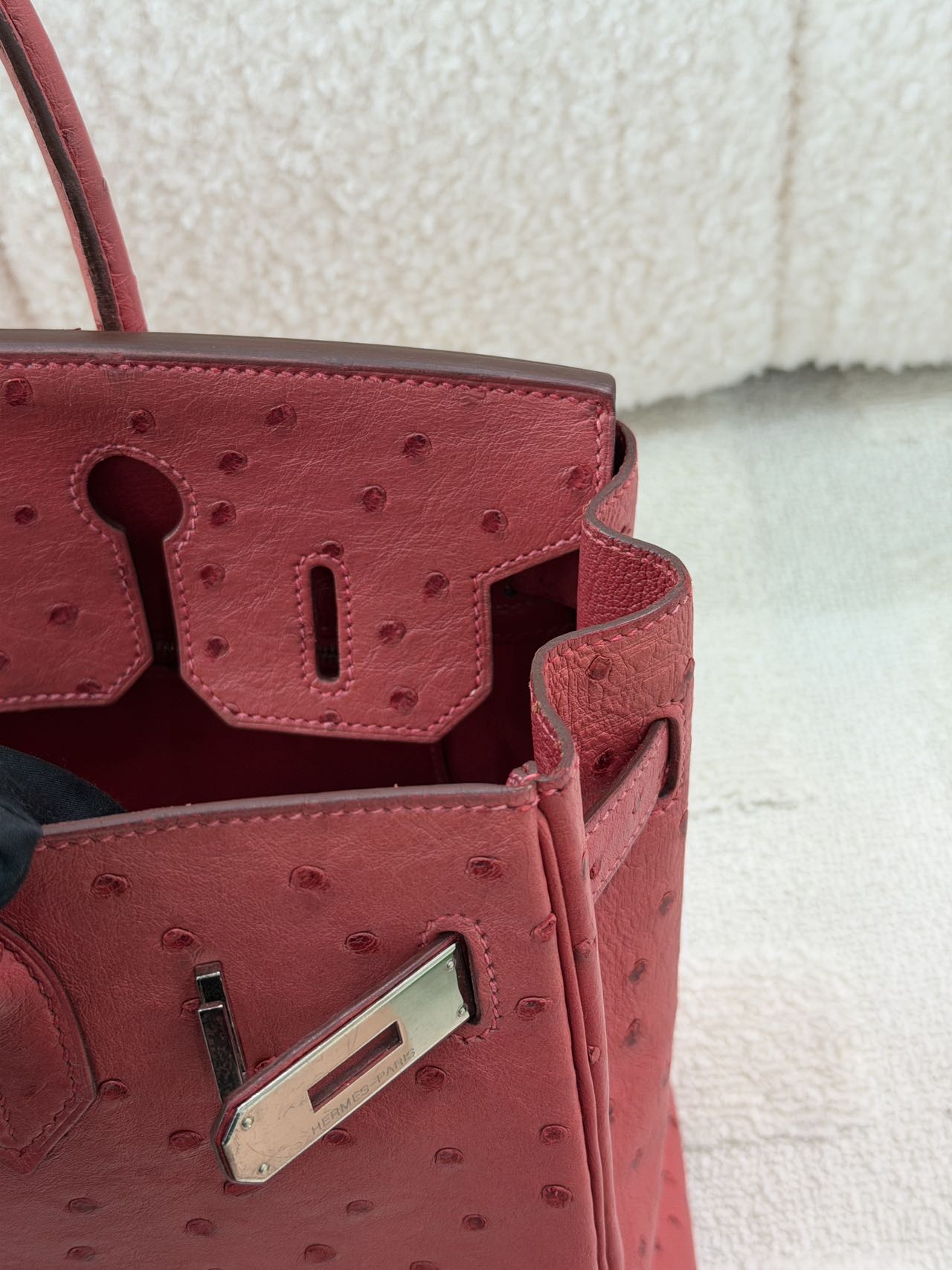 Hermès Birkin 30-Red Ostrich-PHW