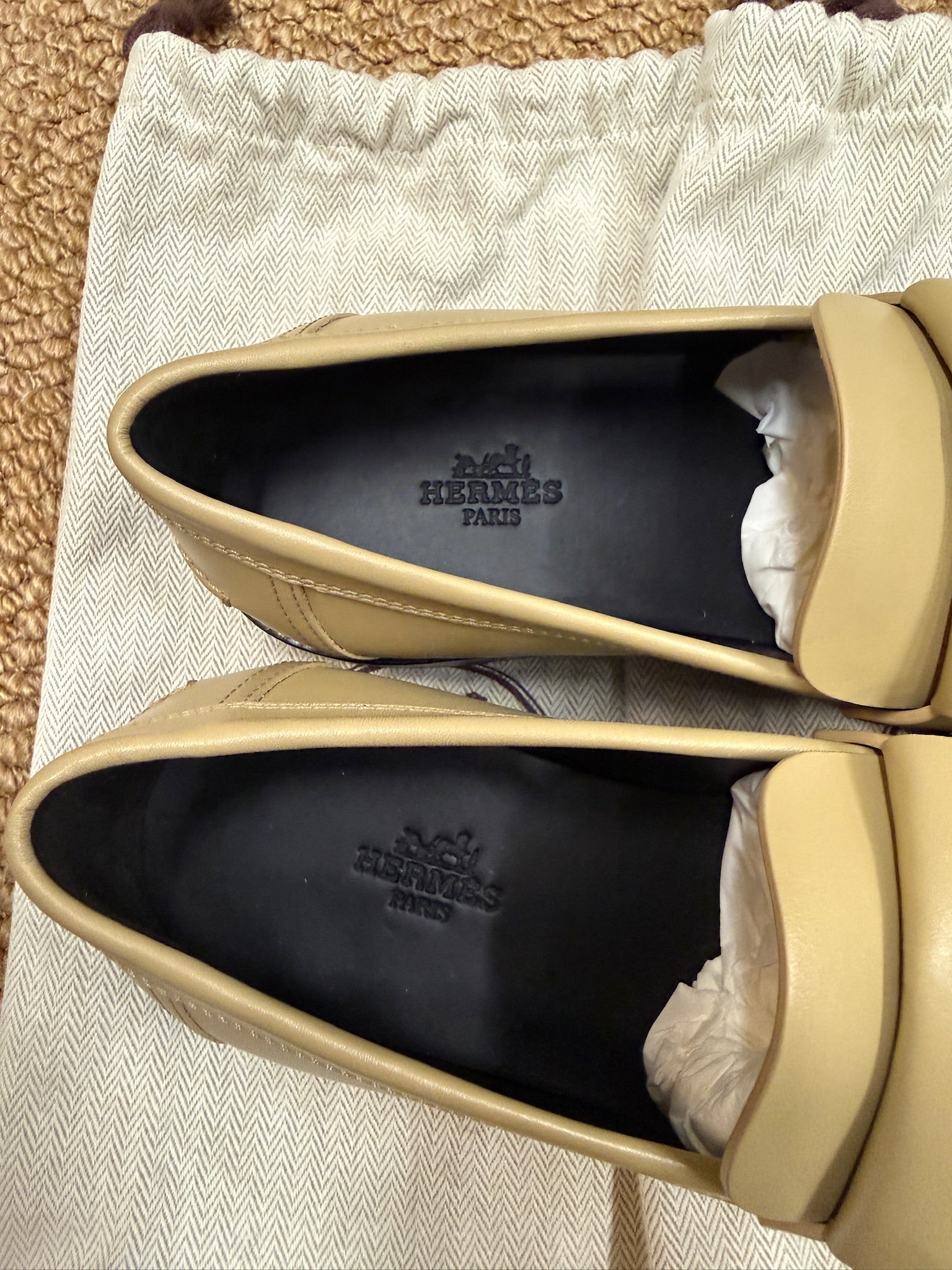 EU37-Hermès Leather Loafers – NEW
