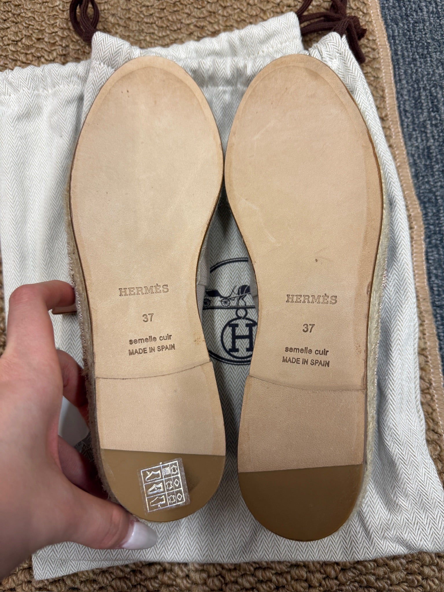 EU37 - Hermès 24 Faubourg Canvas Espadrilles – NEW